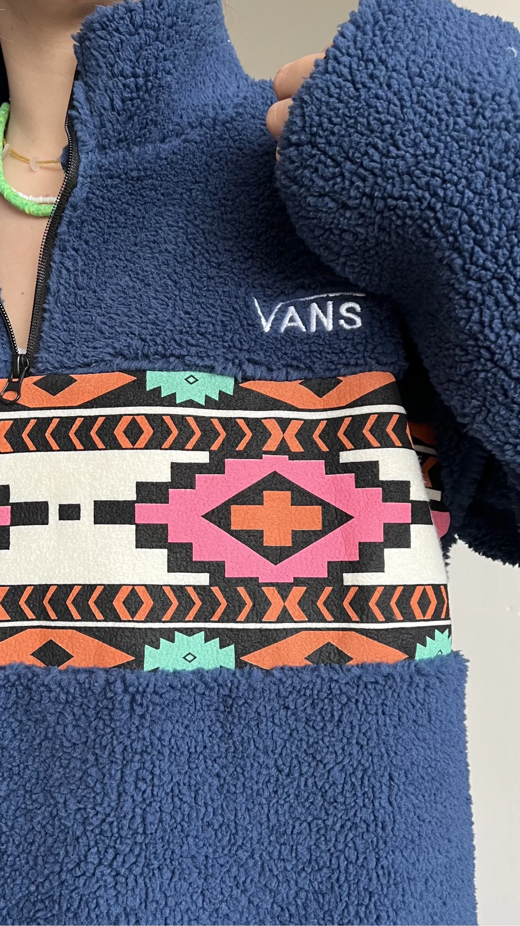 Oversize Peluş Sweatshirt Lacivert
