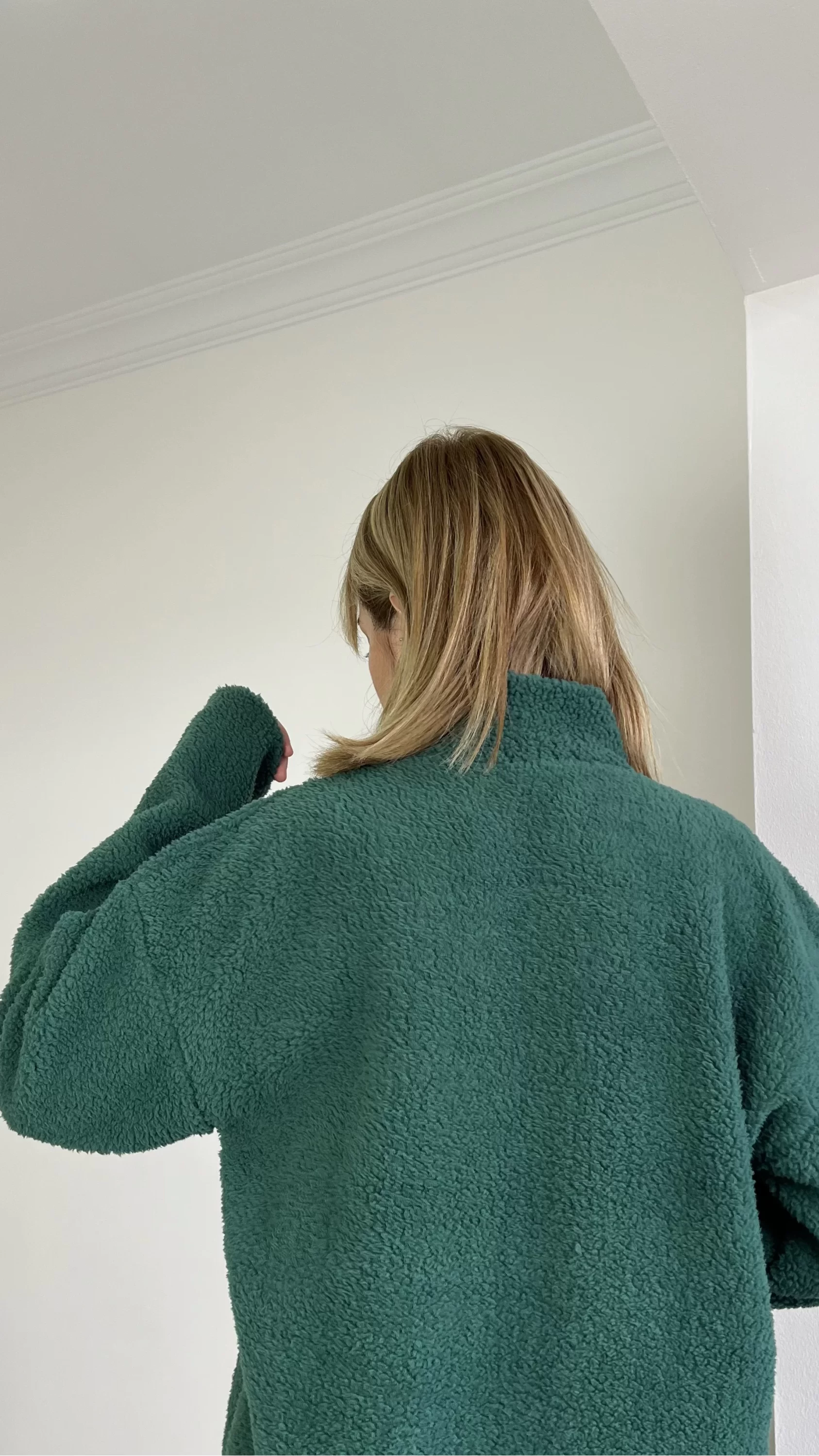 Oversize Peluş Sweatshirt Petrol Yeşili
