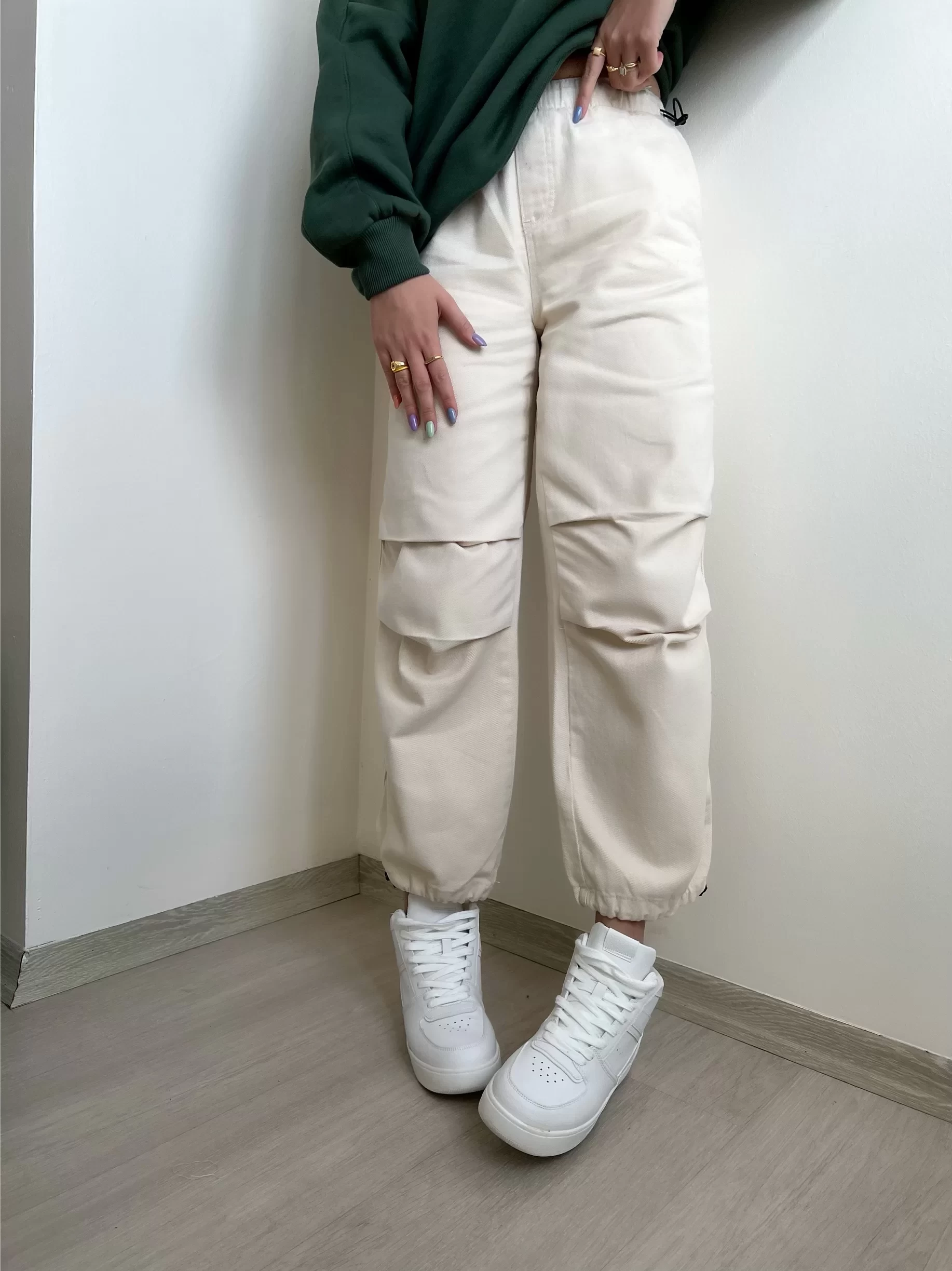 Paraşüt Krem Pantolon