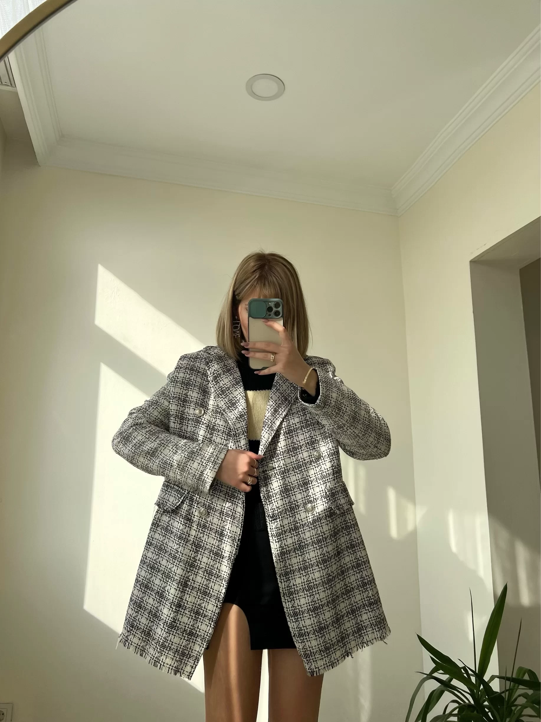 Tüvit Blazer Siyah Ceket