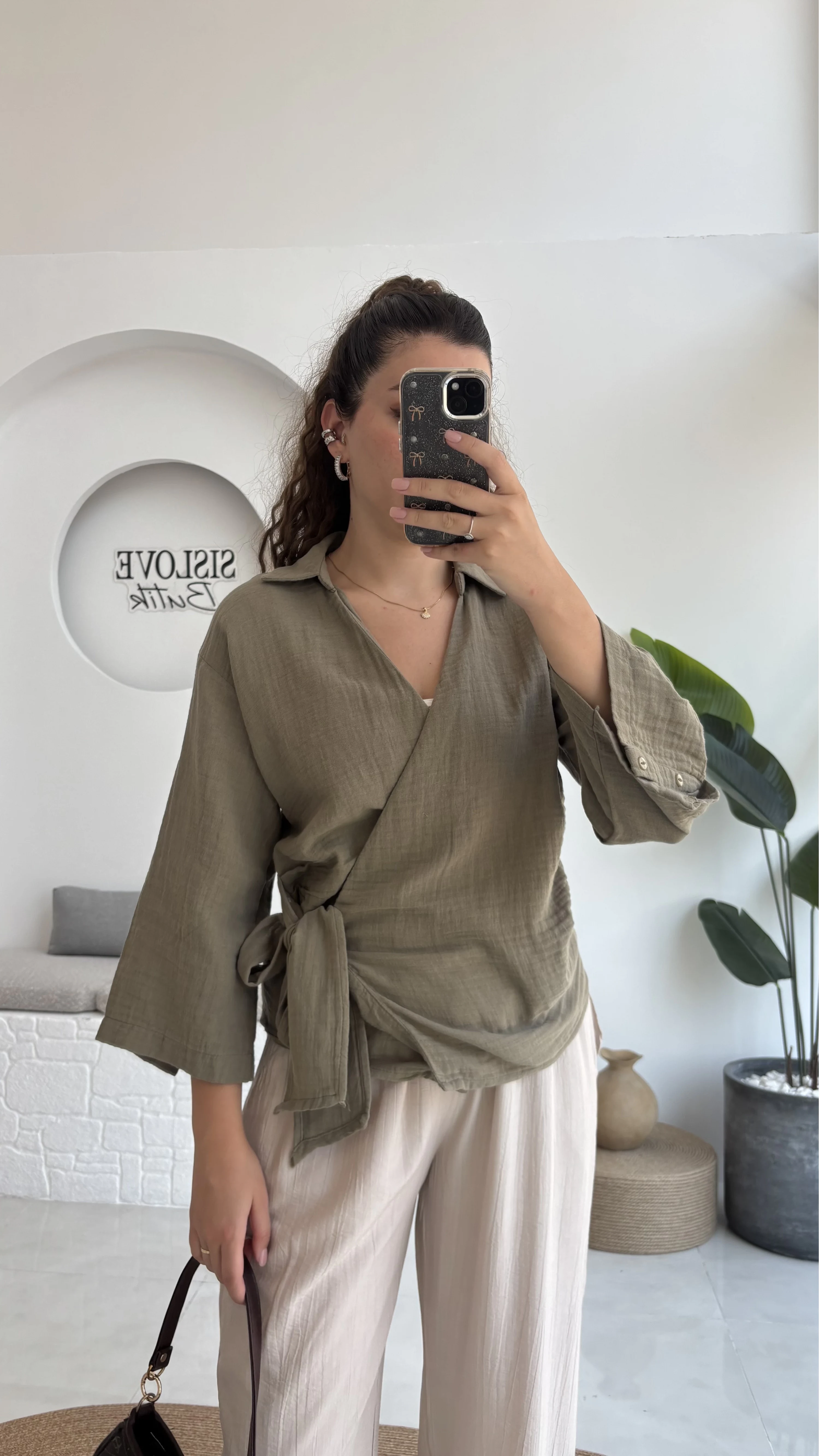 7017 - Vanilla Müslin Kimono - Haki