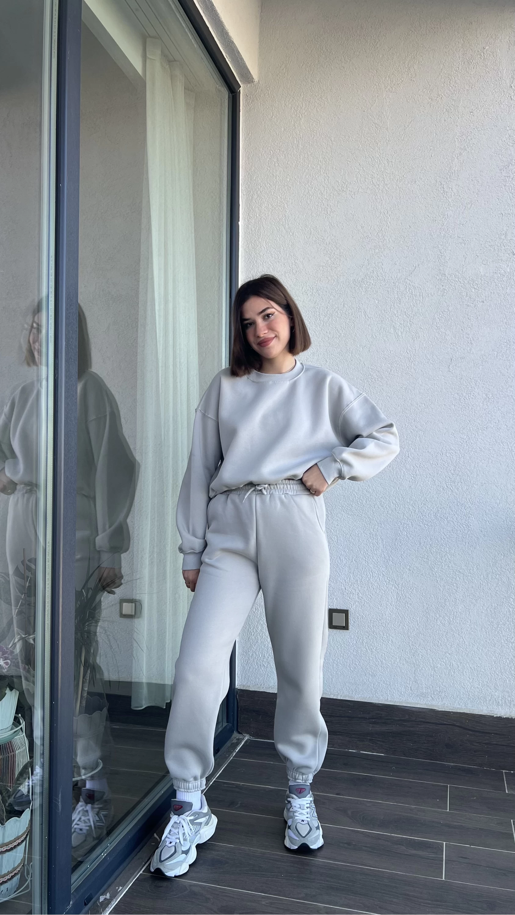 Alanis Uzay Grisi 3 İplik Şardonlu Takım