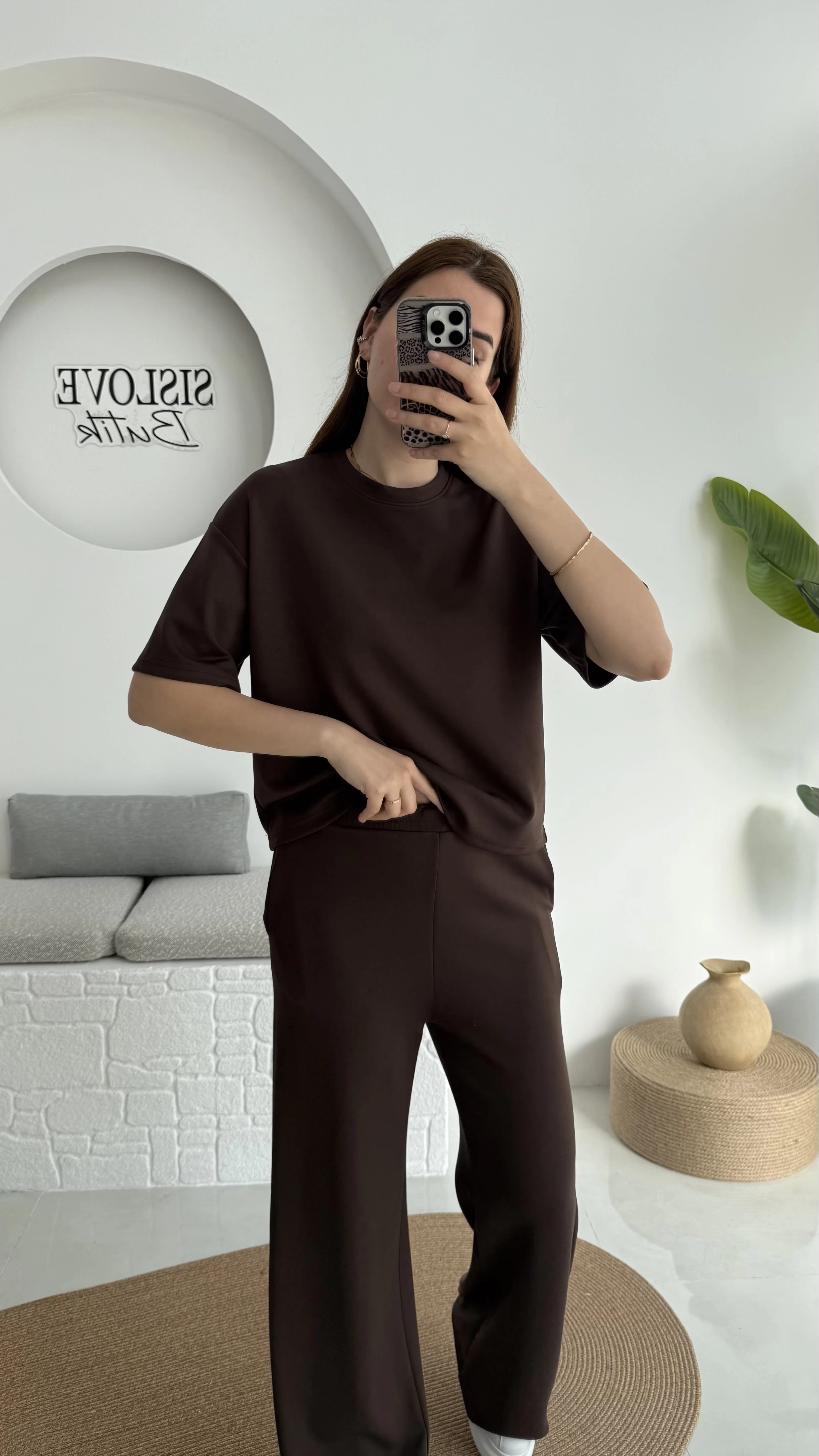 Ara Boy Oys Kumaş Eşofman Takımı Acı Kahve