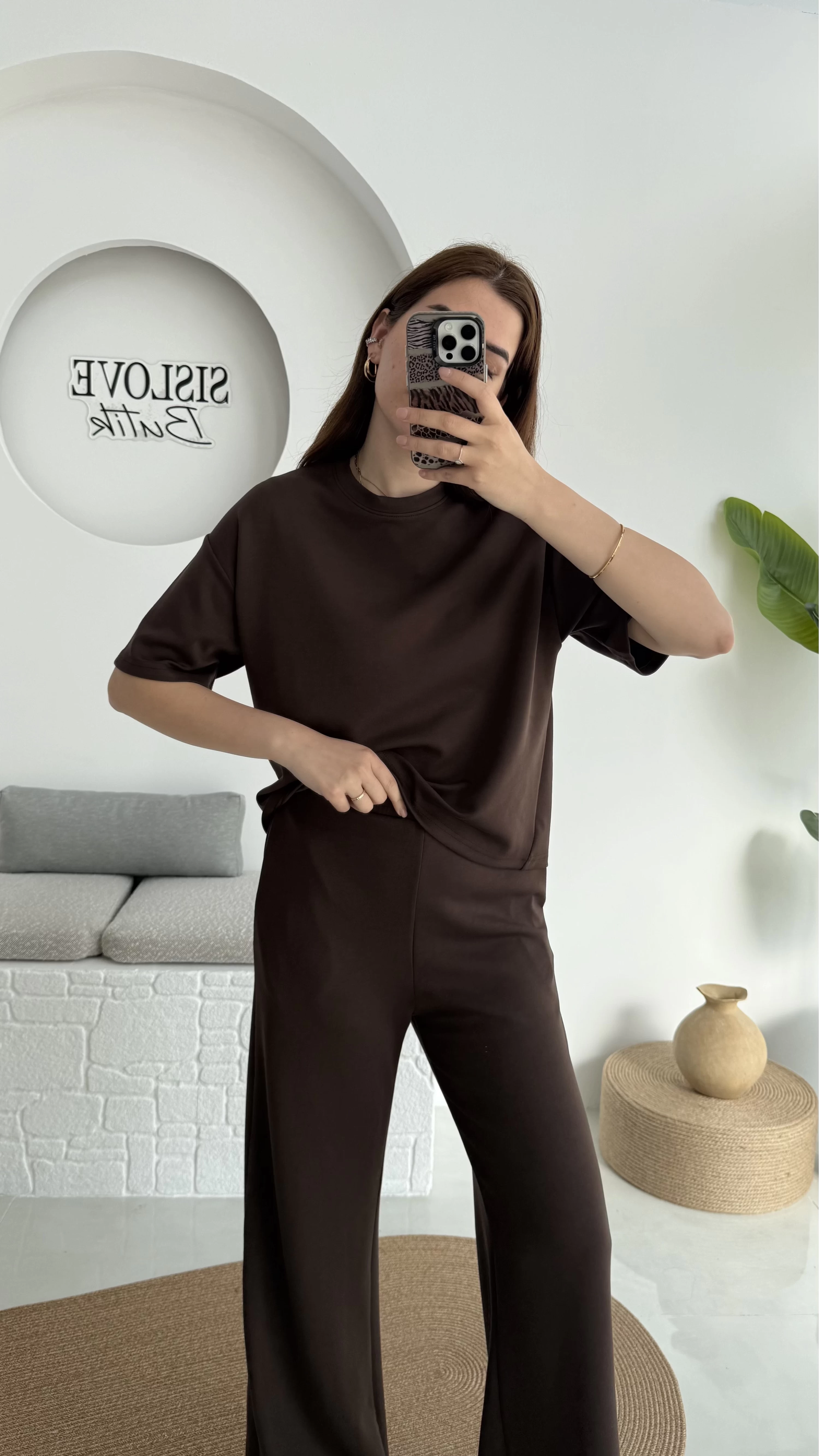 Ara Boy Oys Kumaş Eşofman Takımı Acı Kahve