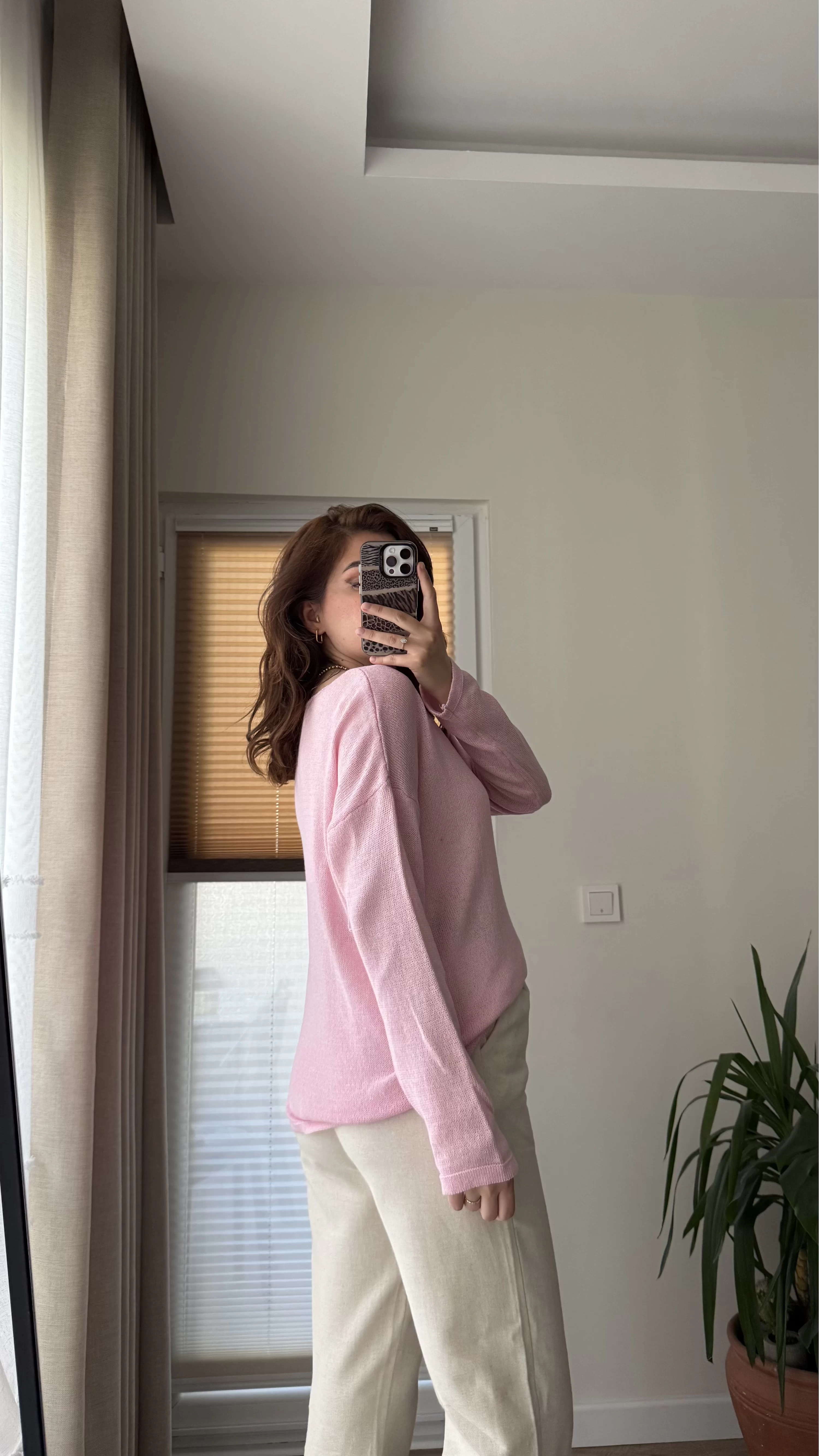 Bahama Triko Salaş Bluz - Pembe