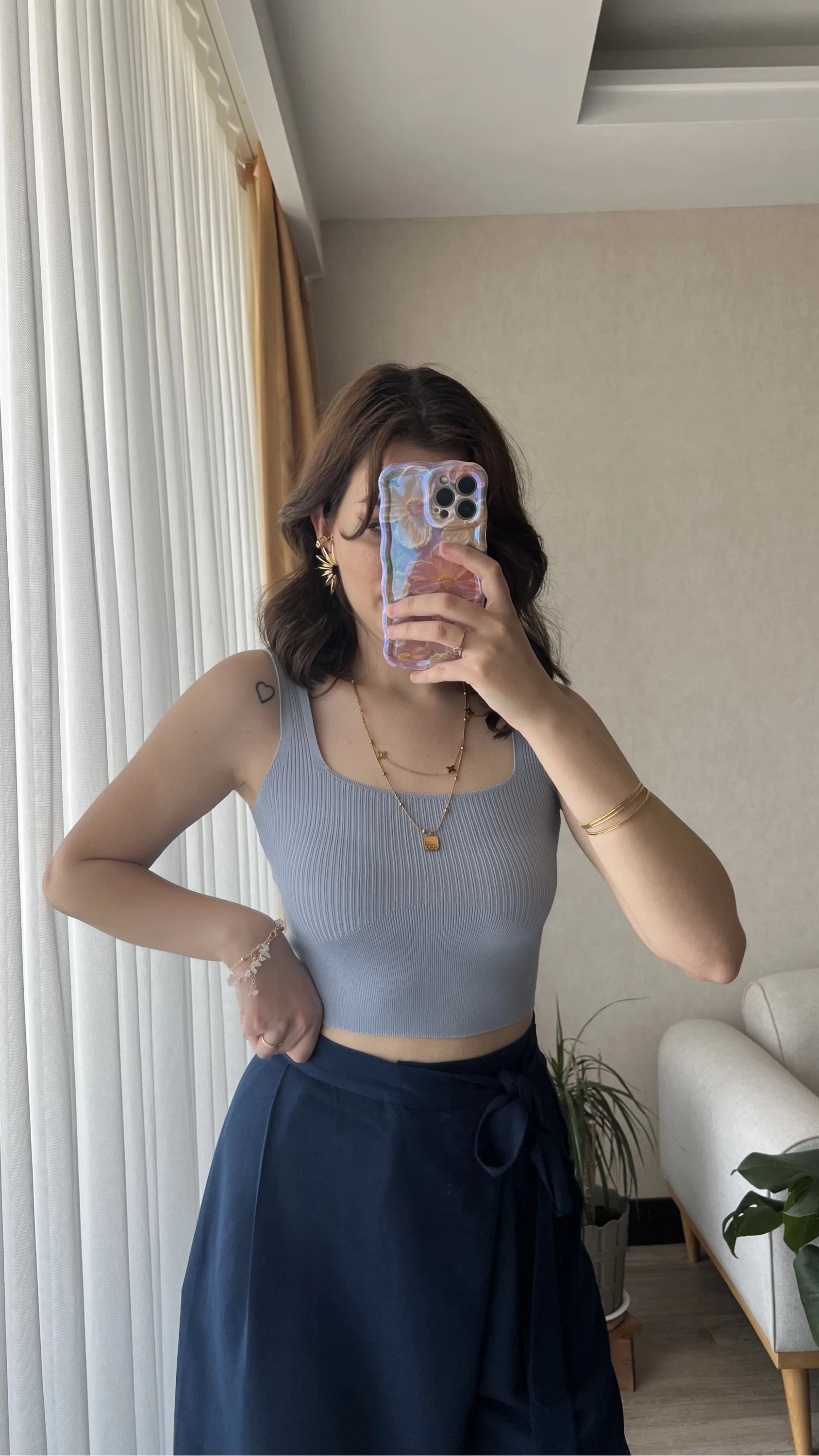 Basic Fitili Bebe Mavisi Crop