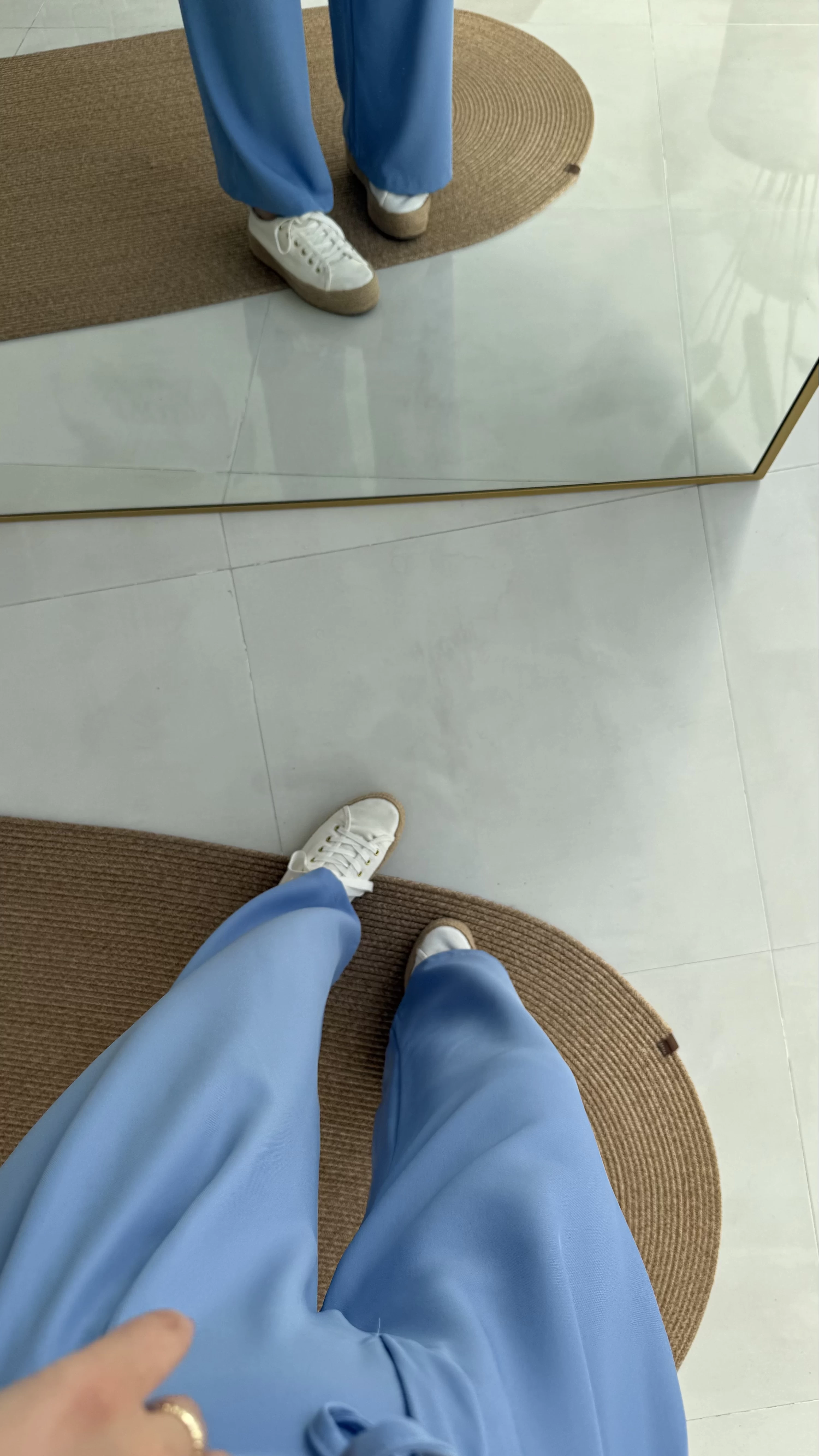 Beli İpli Pantolon - Mavi - 4019