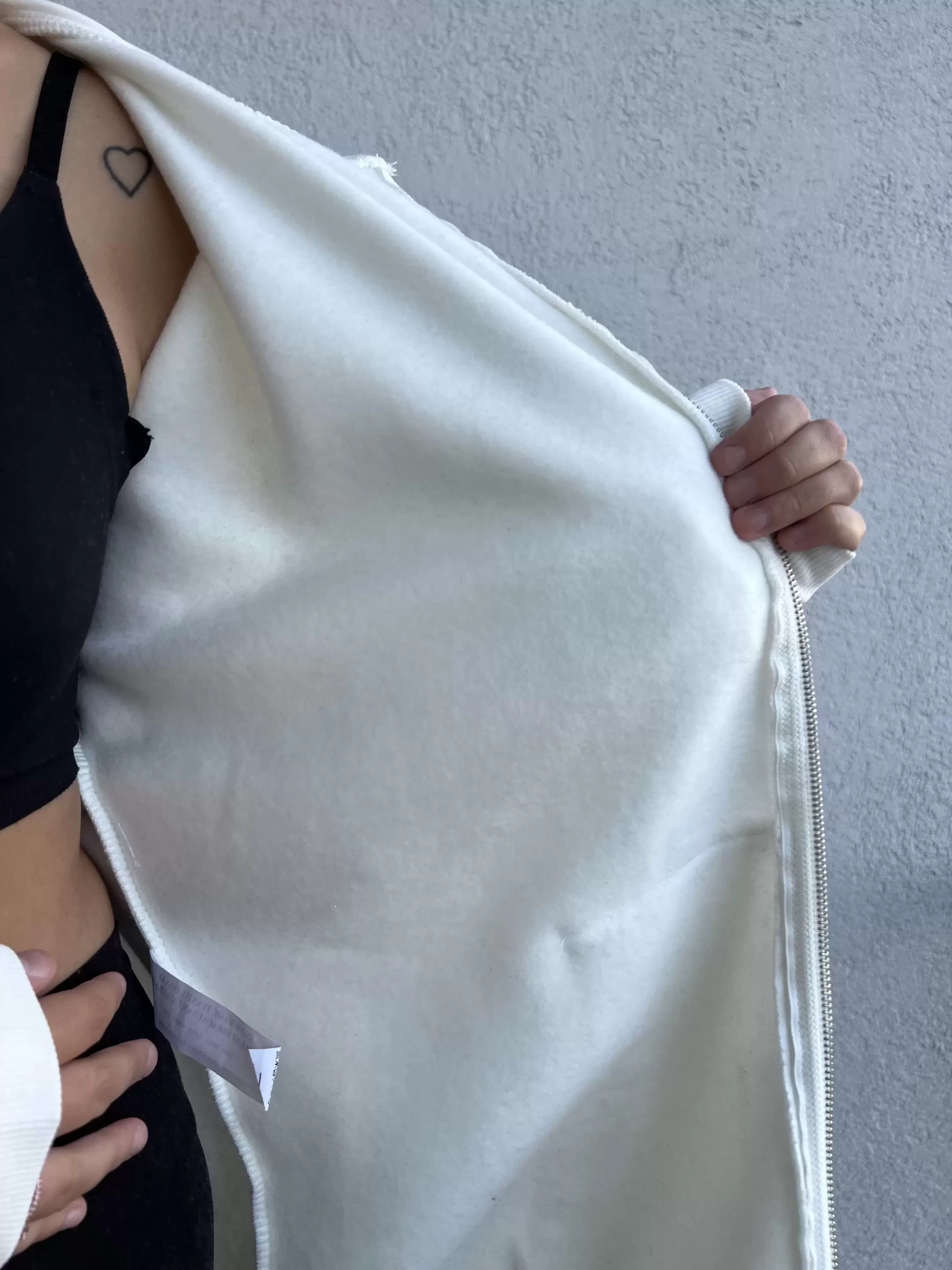 BEYAZ Oversize 3 İplik Şardonlu Hırka