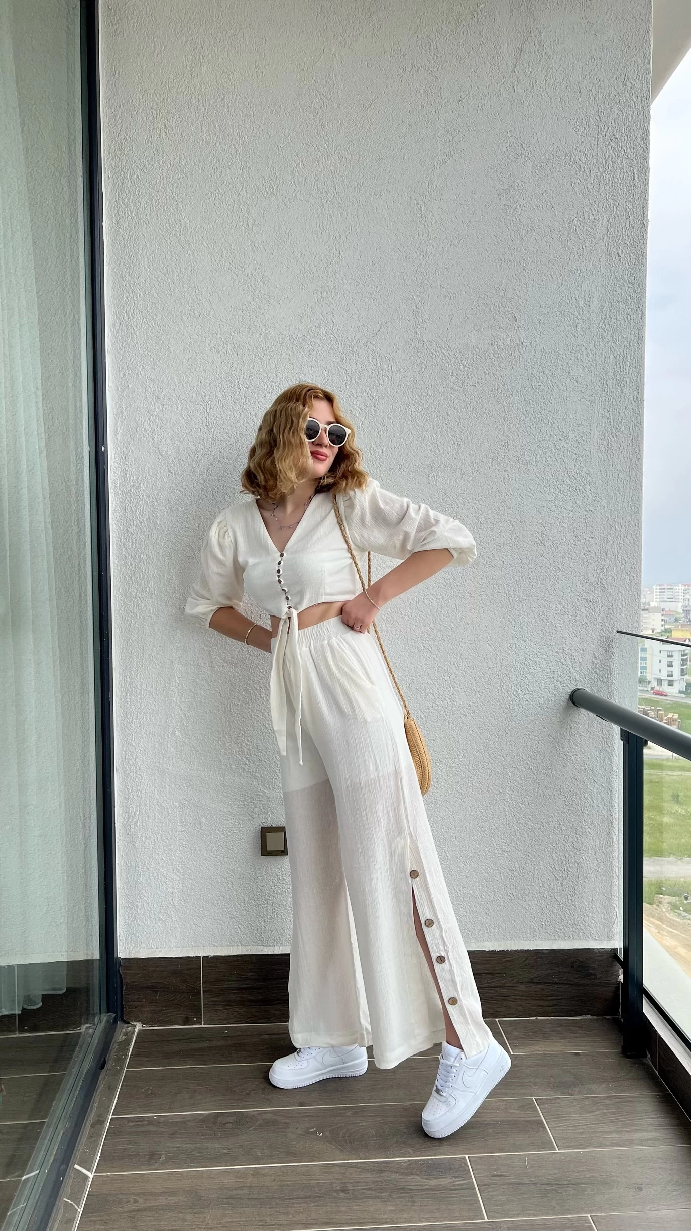 Boho Gofre Keten Takım