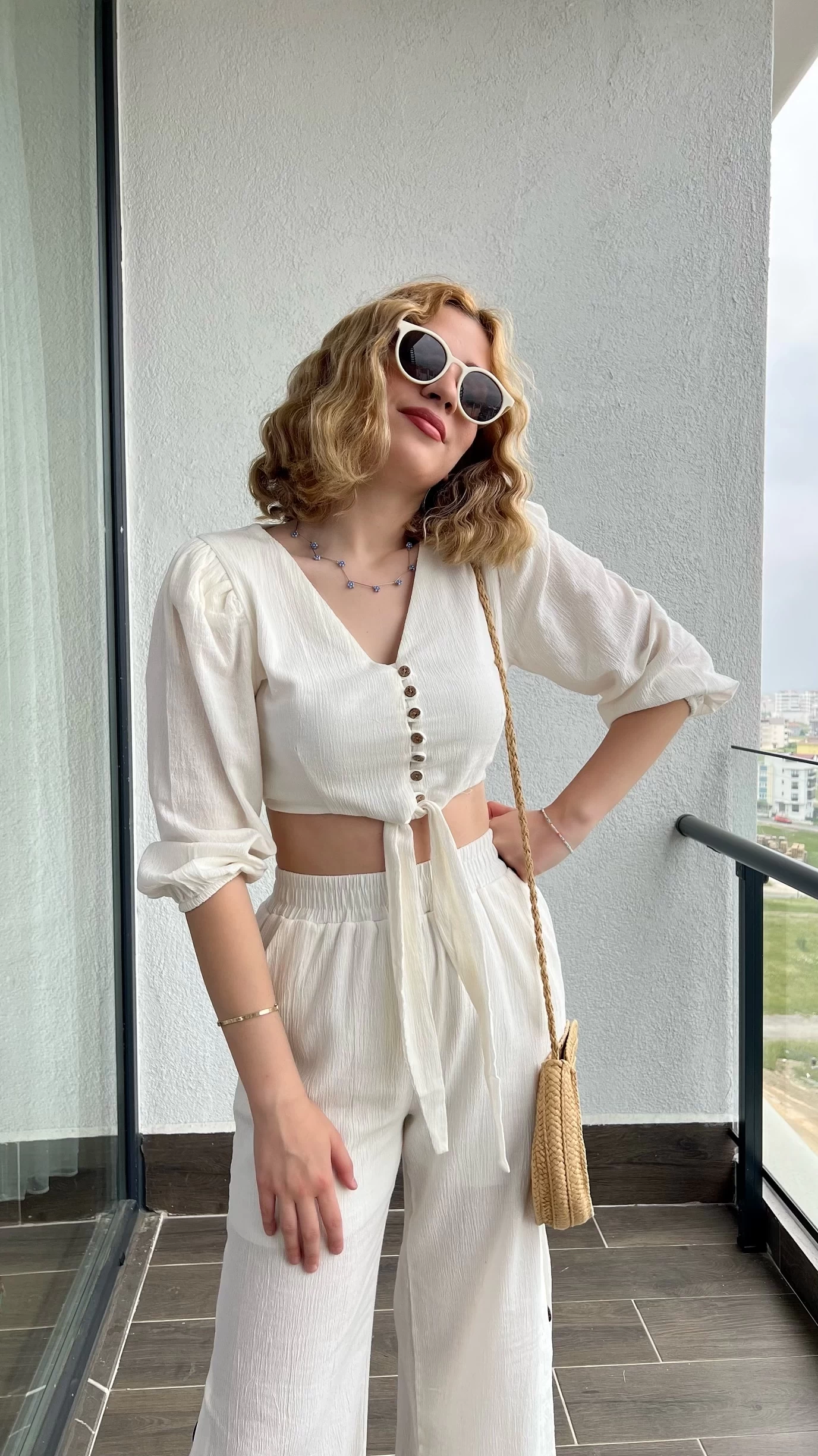 Boho Gofre Keten Takım