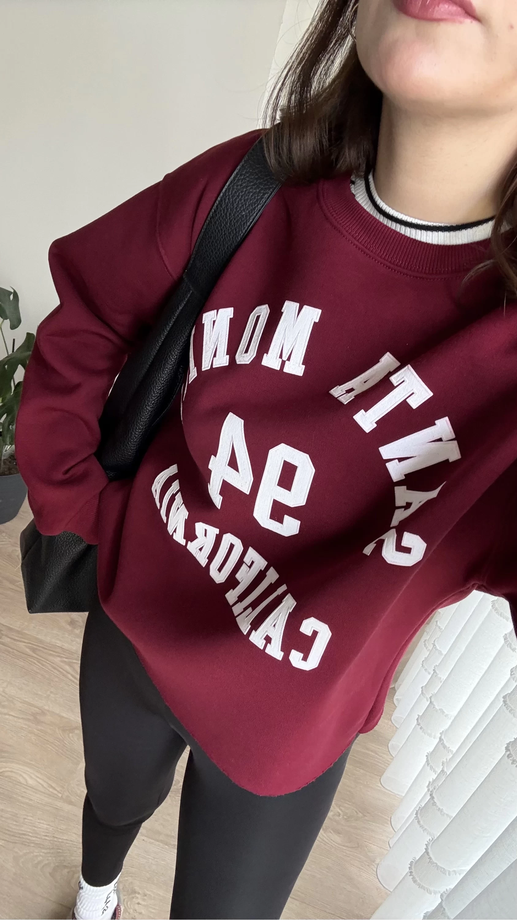 Bordo Baskılı Sweat