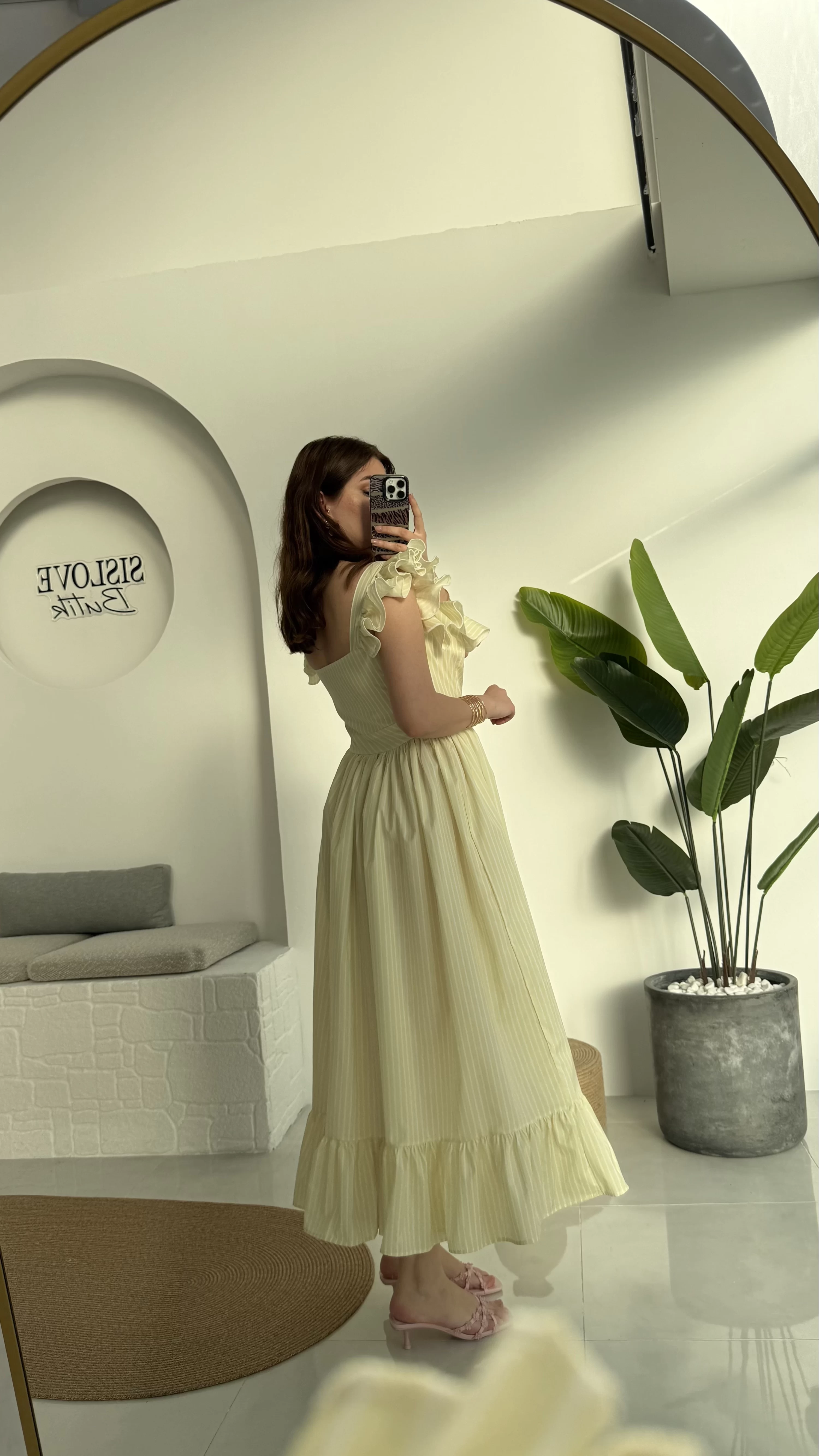 Bridgerton Lime Sarı Elbise