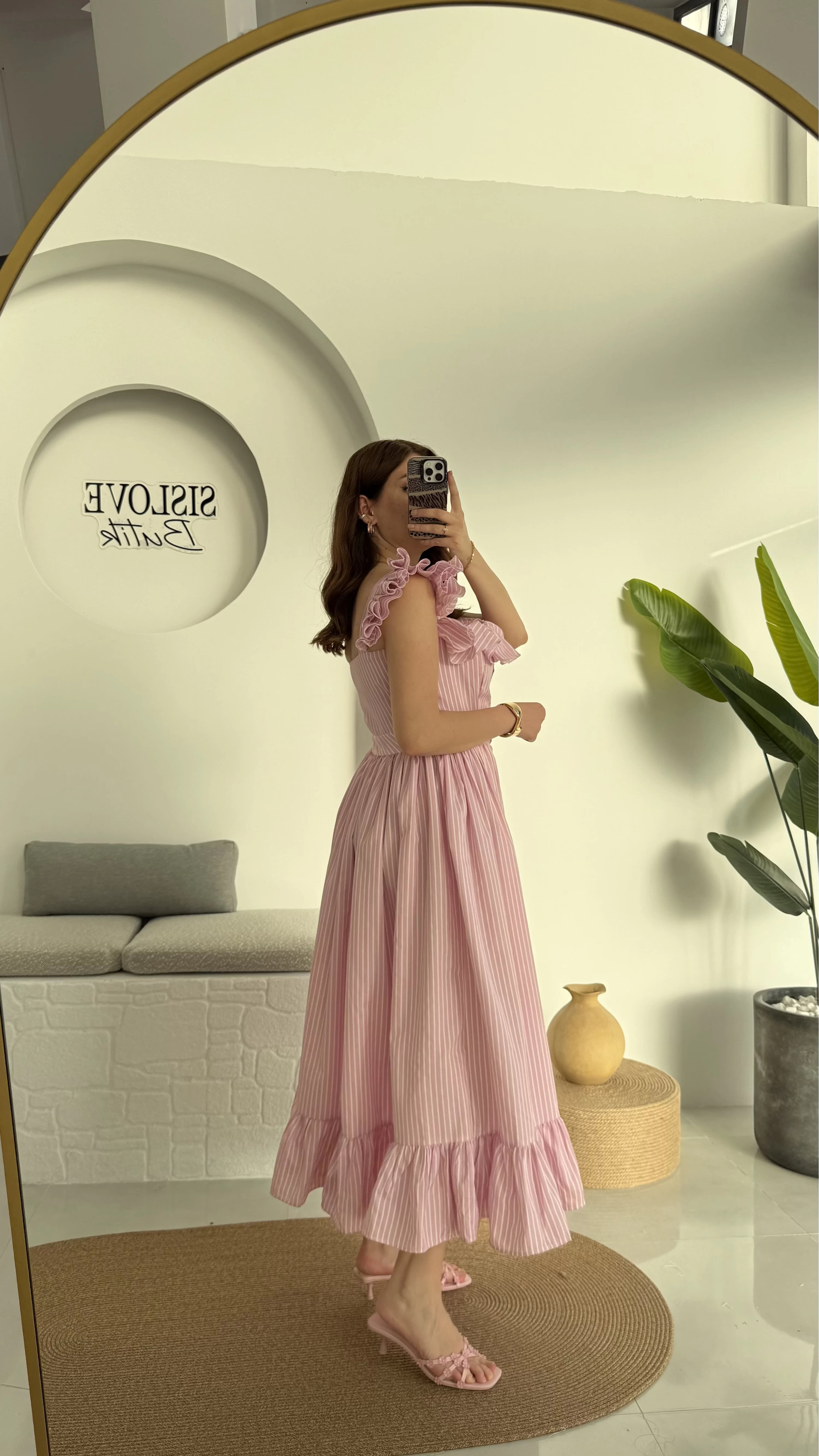 Bridgerton Pembe Elbise
