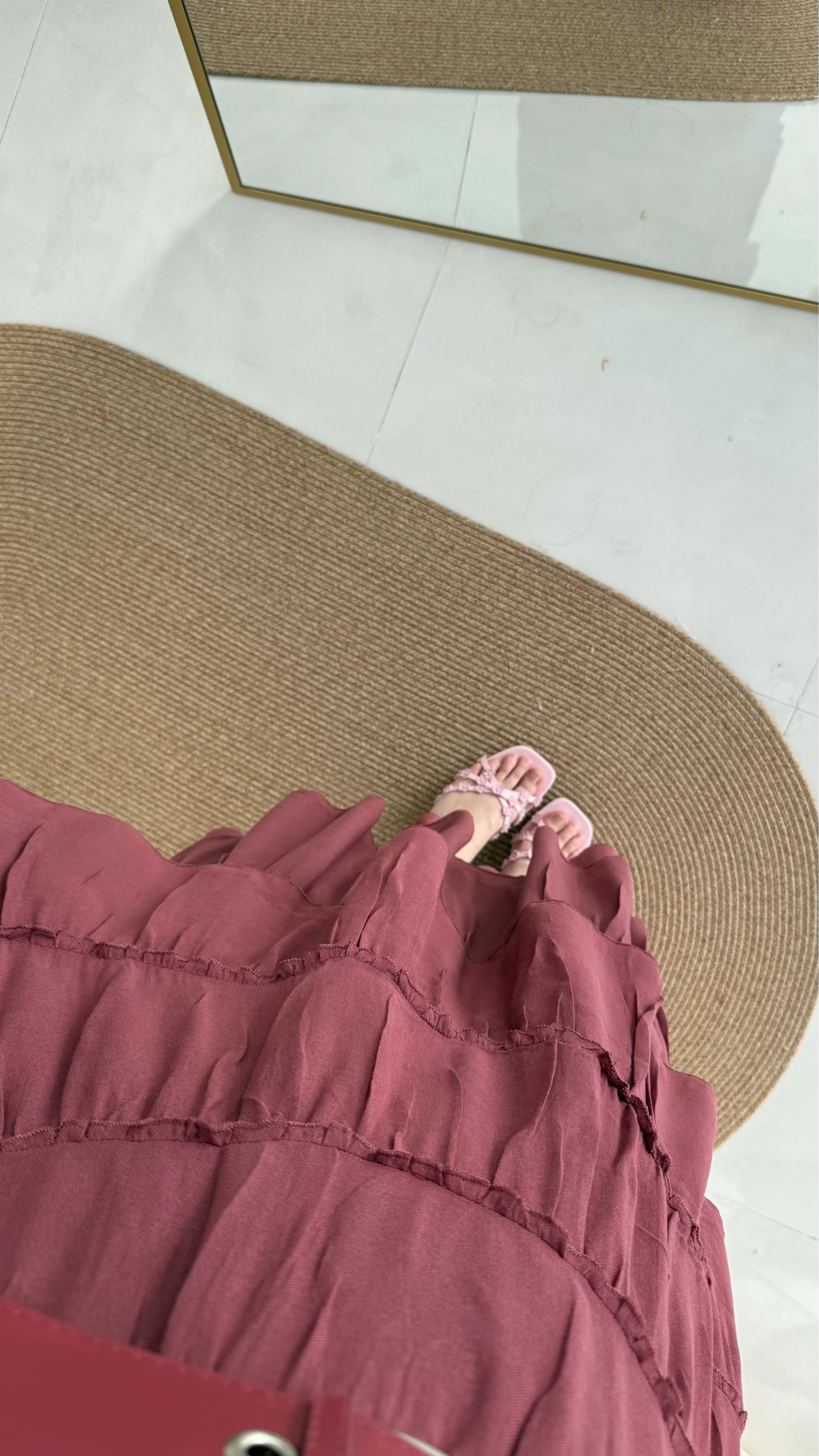 Büyük Kemerli Kat Kat Etek Gül Kurusu