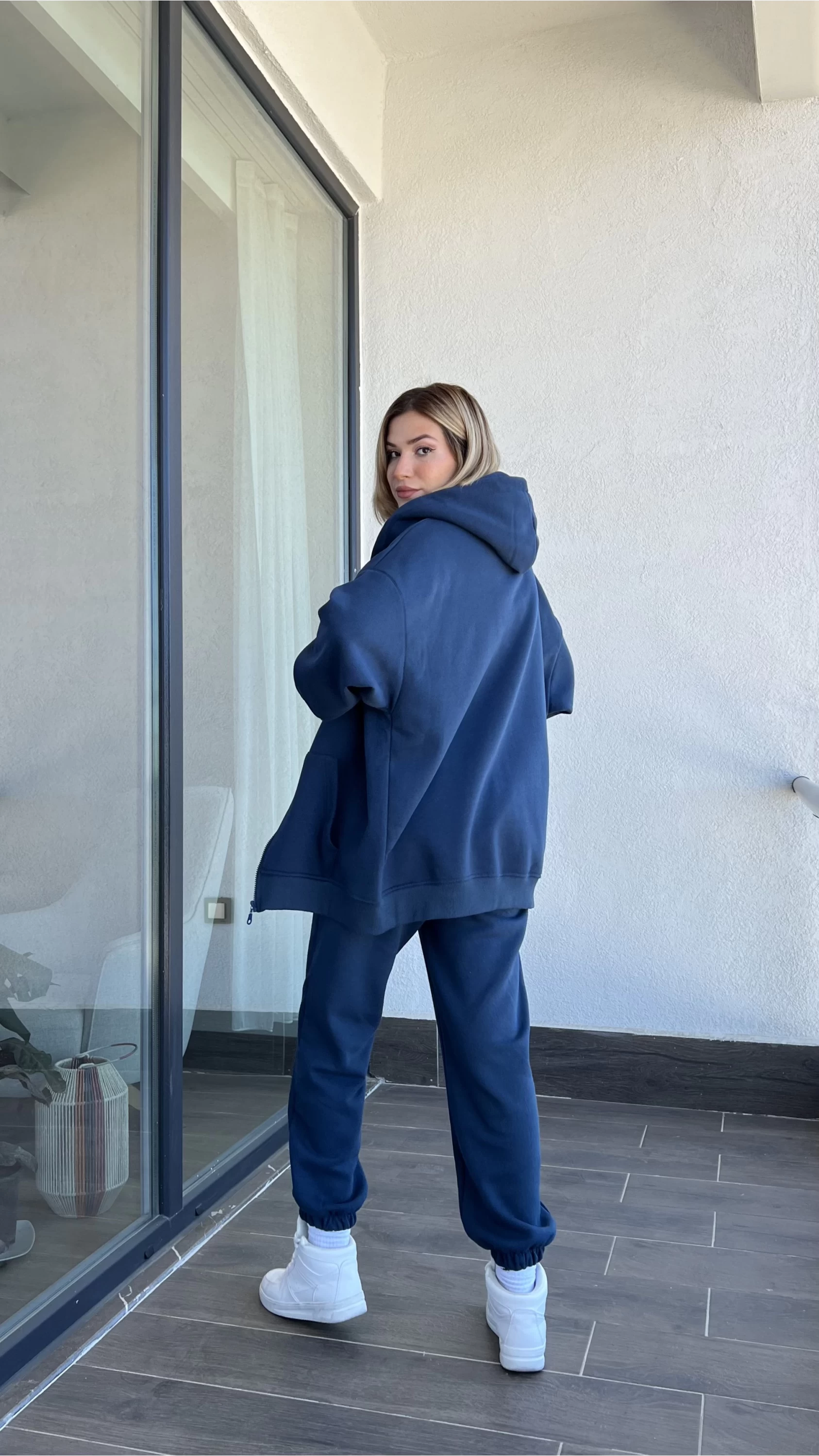 Clou İndigo Oversize Hırkalı Takım
