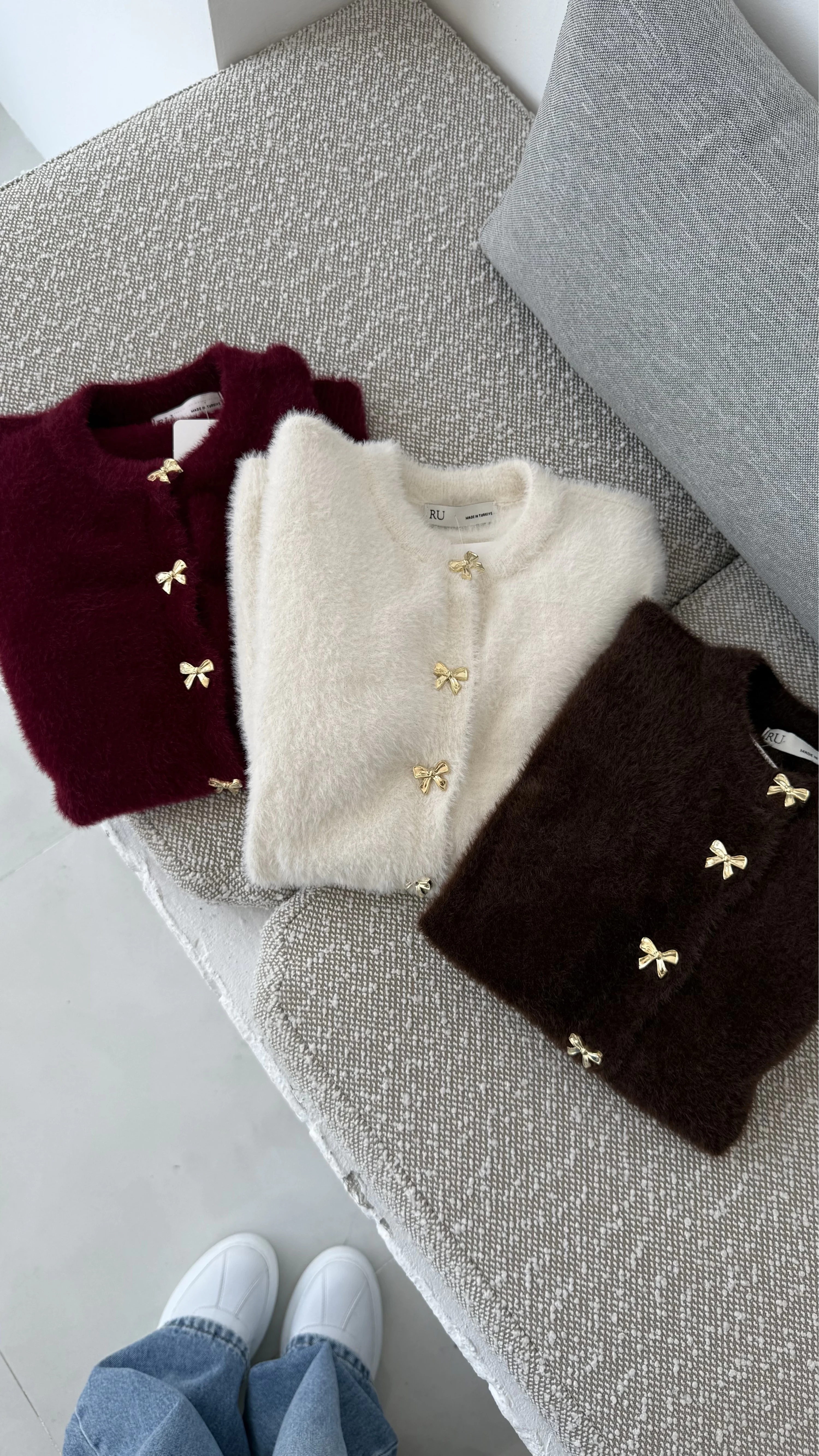 Coquette Kurdele Düğmeli Hırka - Bordo - 25033