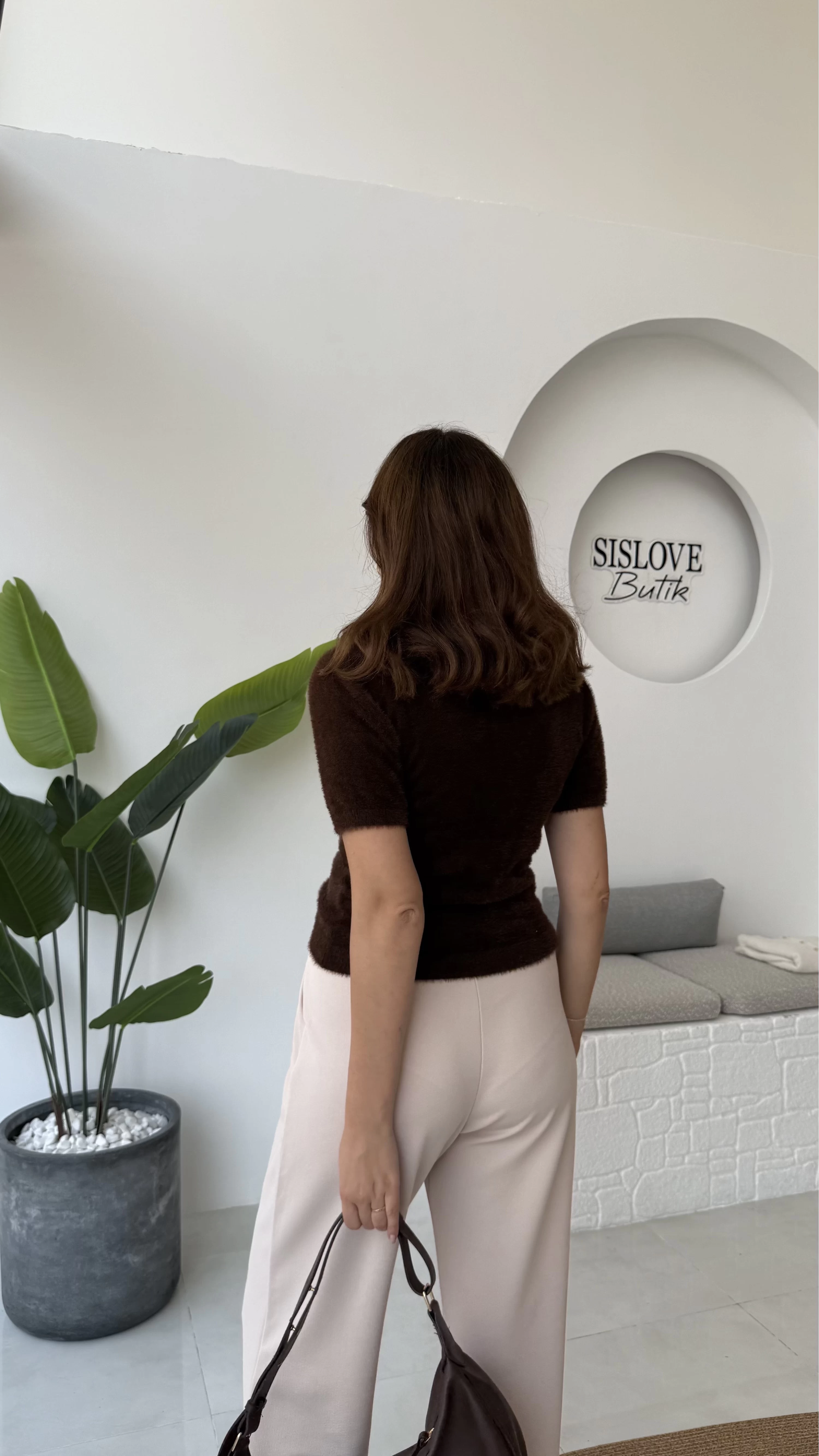 Coquette Kurdele Düğmeli Hırka - Kahverengi - 25033