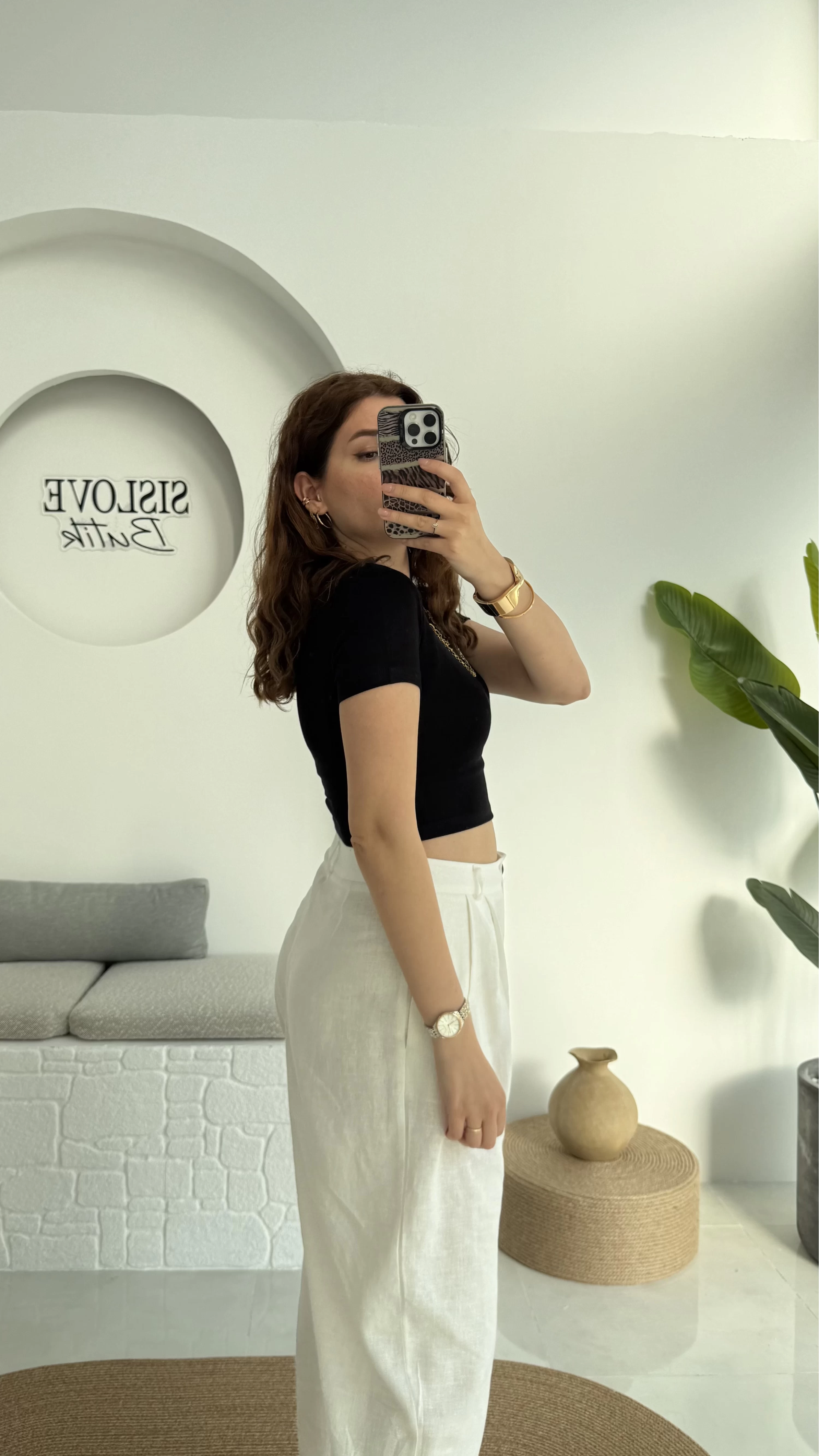 Crop Oys Siyah T-Shirt