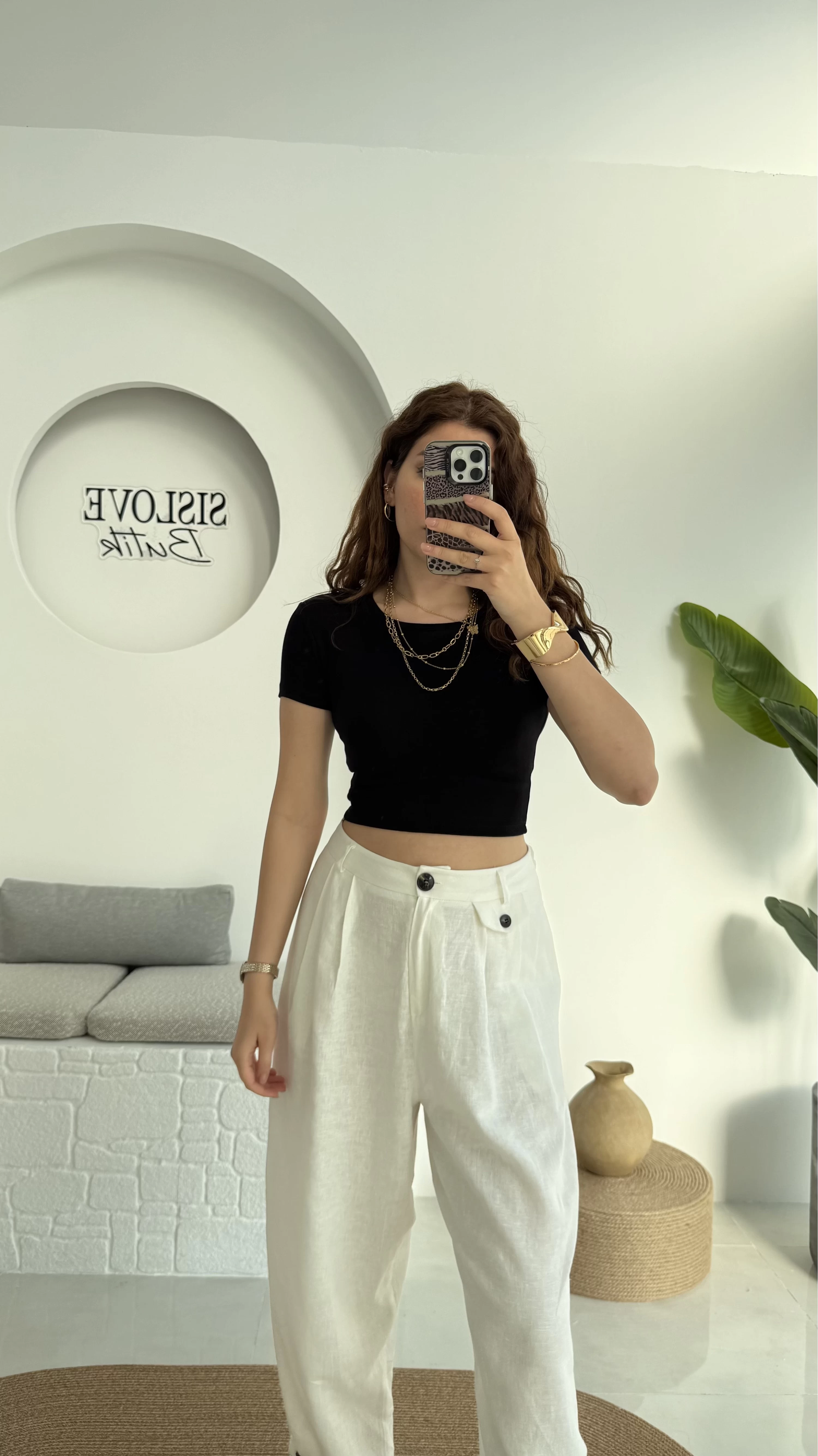 Crop Oys Siyah T-Shirt
