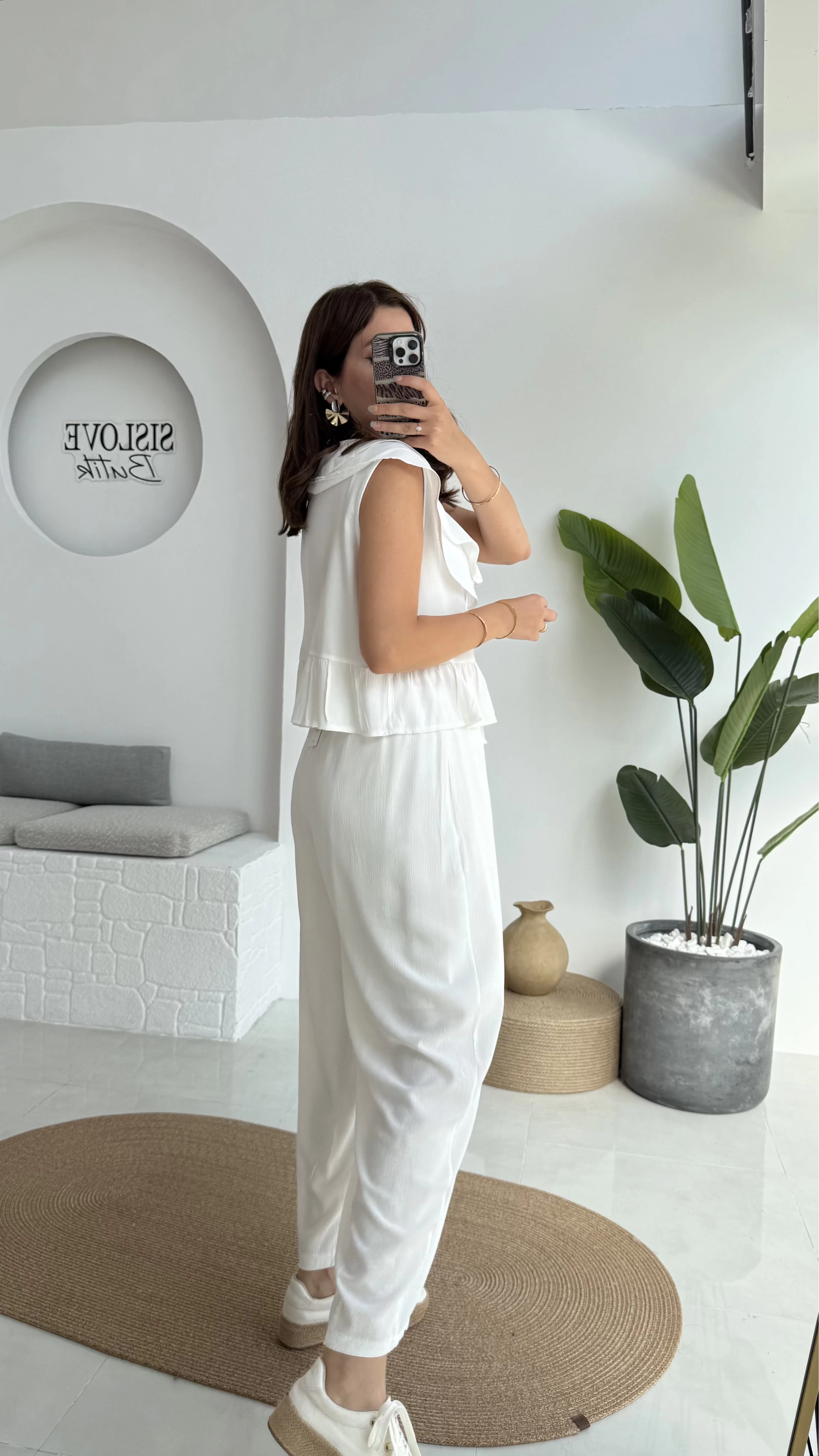 Cute Volanlı Pensli Takım - 1000-3000 - Beyaz