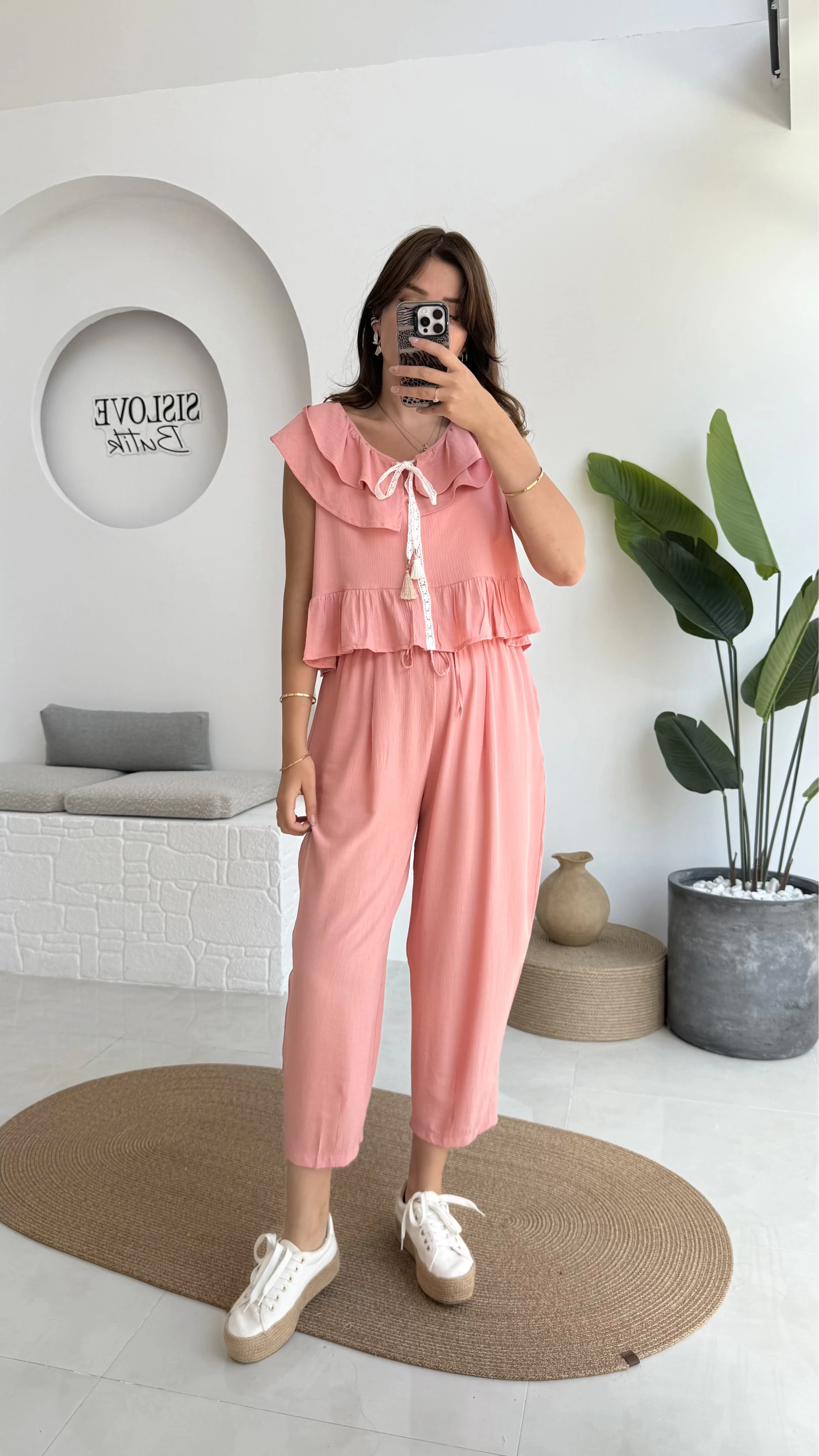 Cute Volanlı Pensli Takım - 1000-3000 - Pembe Tonları