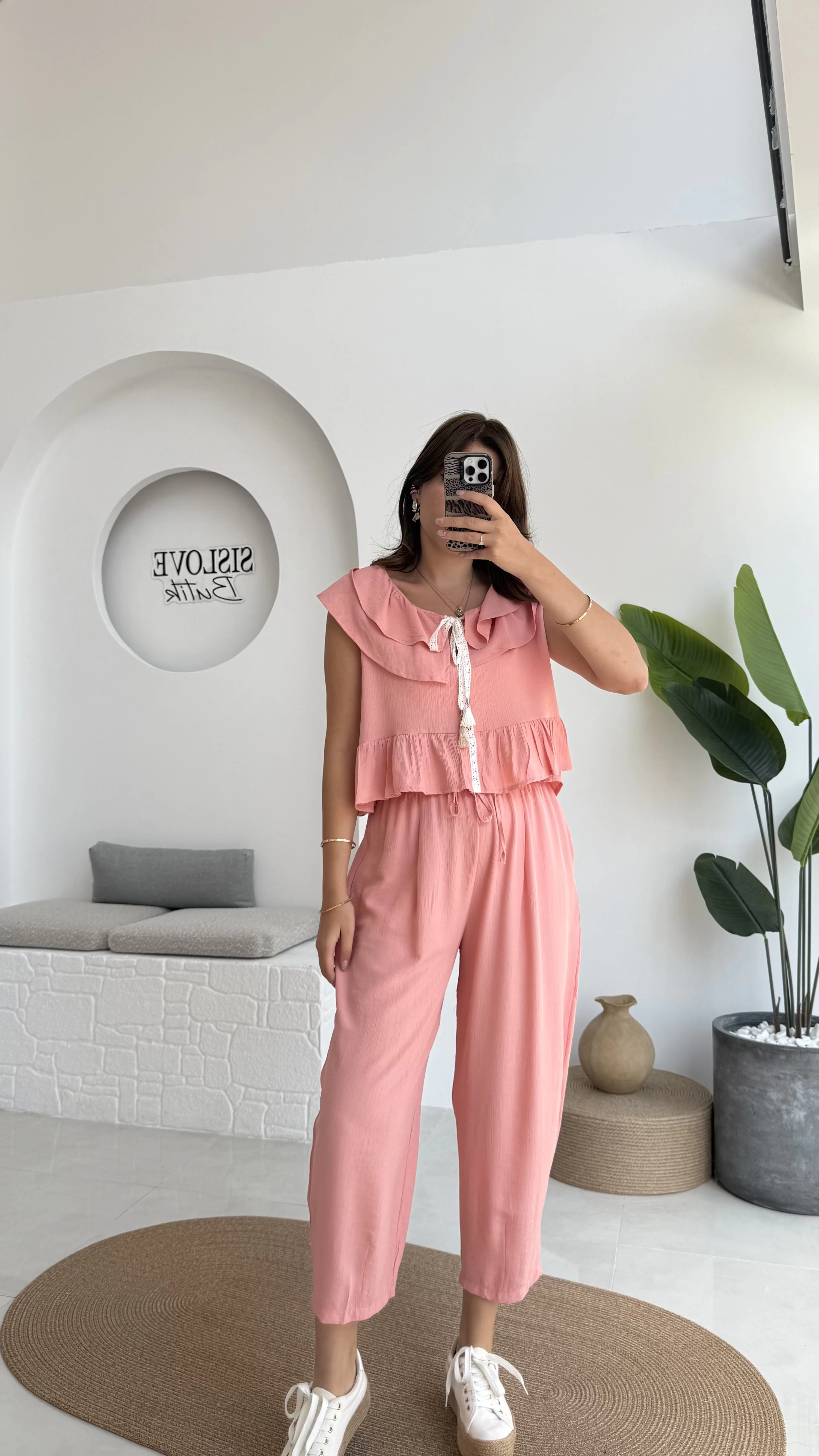Cute Volanlı Pensli Takım - 1000-3000 - Pembe Tonları
