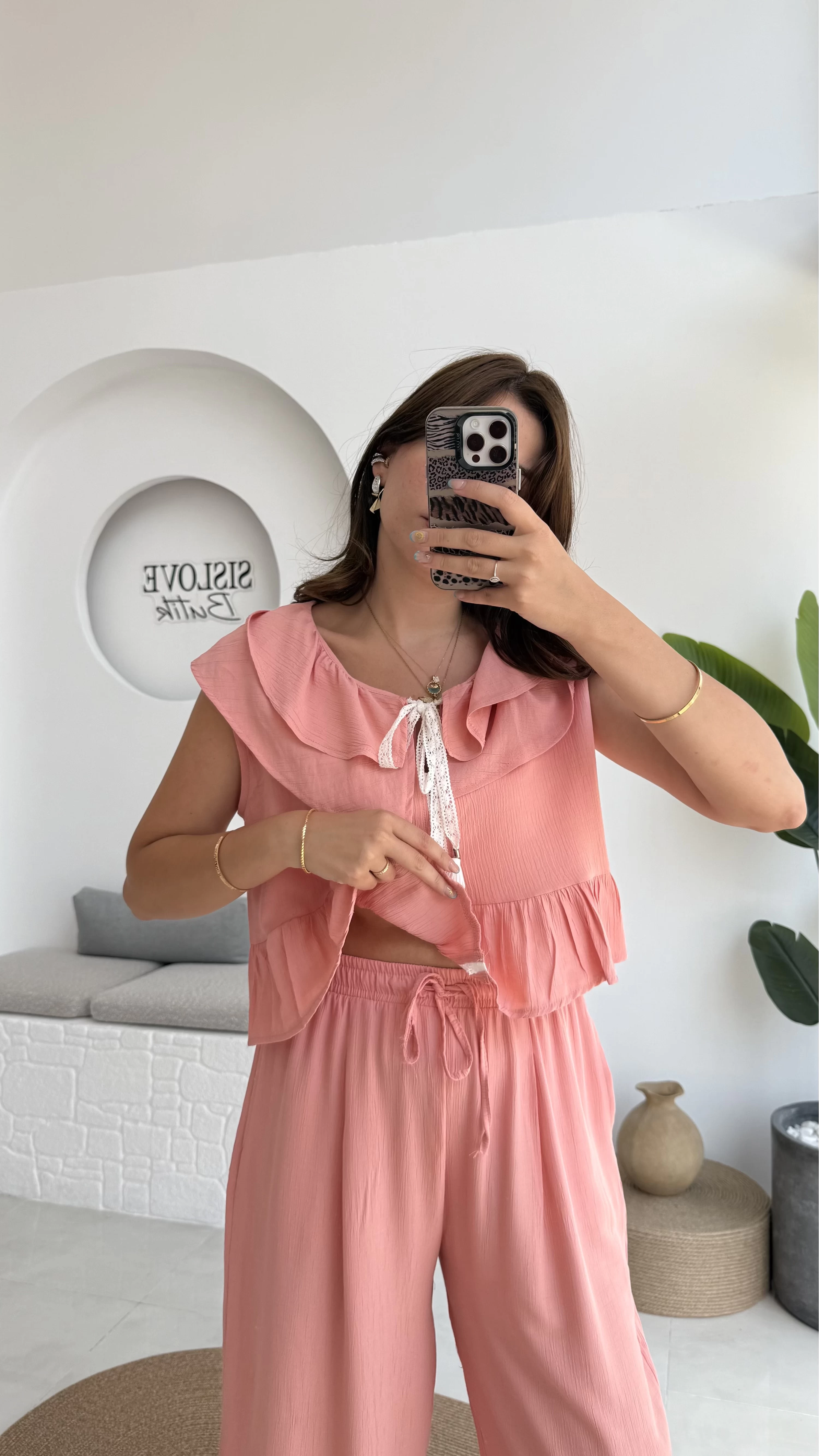 Cute Volanlı Pensli Takım - 1000-3000 - Pembe Tonları