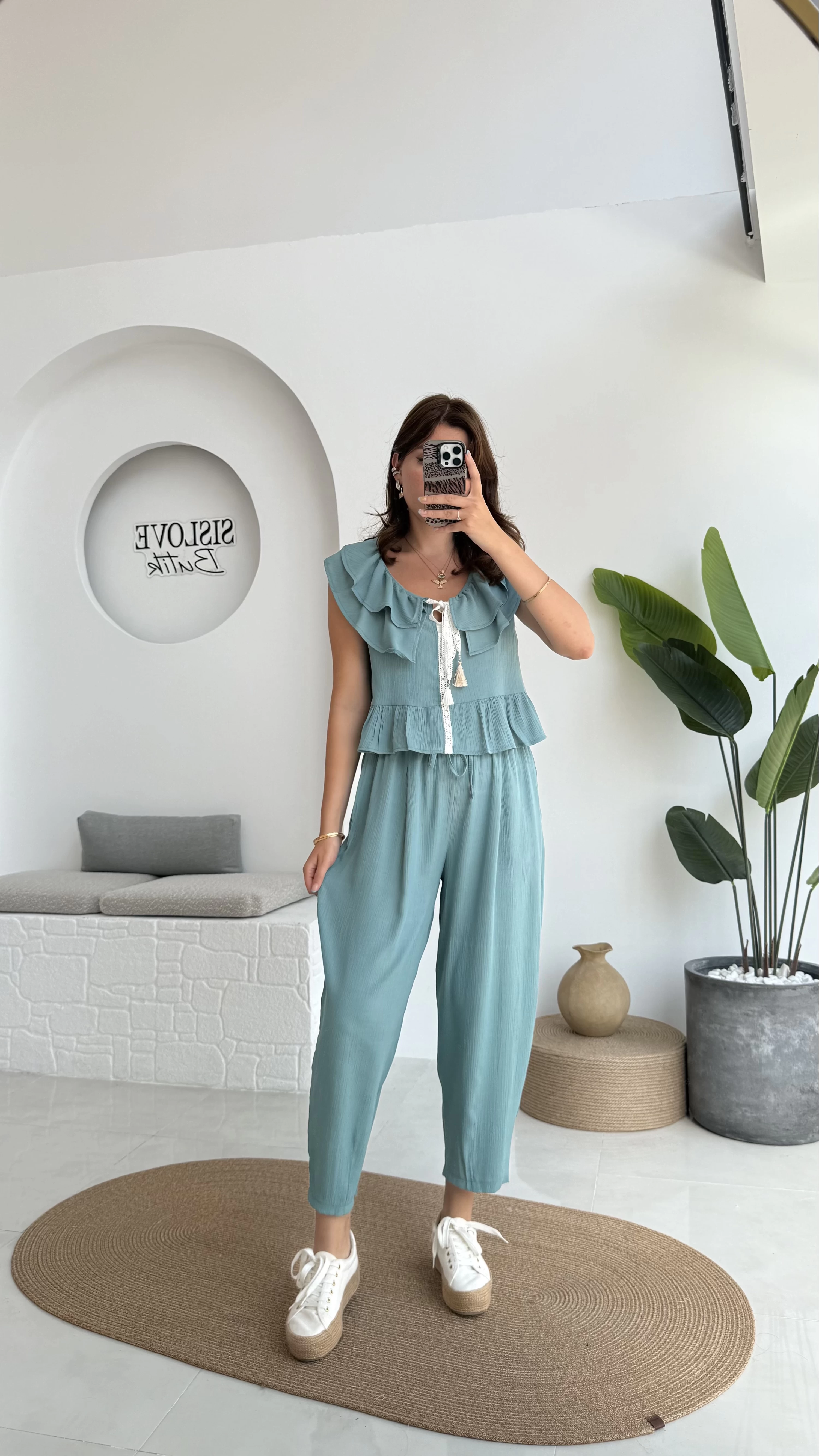 Cute Volanlı Pensli Takım - 1000-3000 - Yeşil