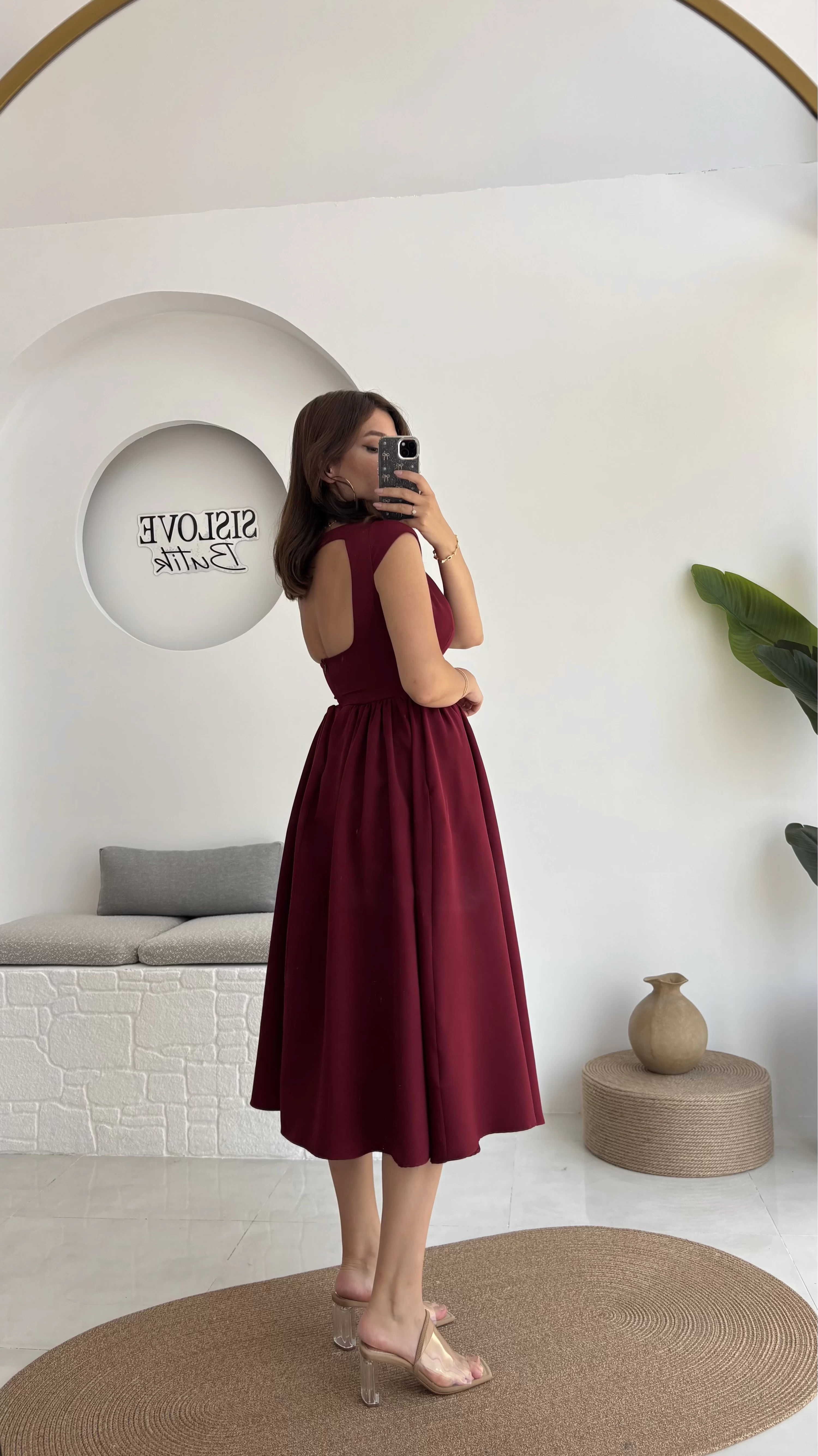 Daphne Elbise - Bordo - 2596