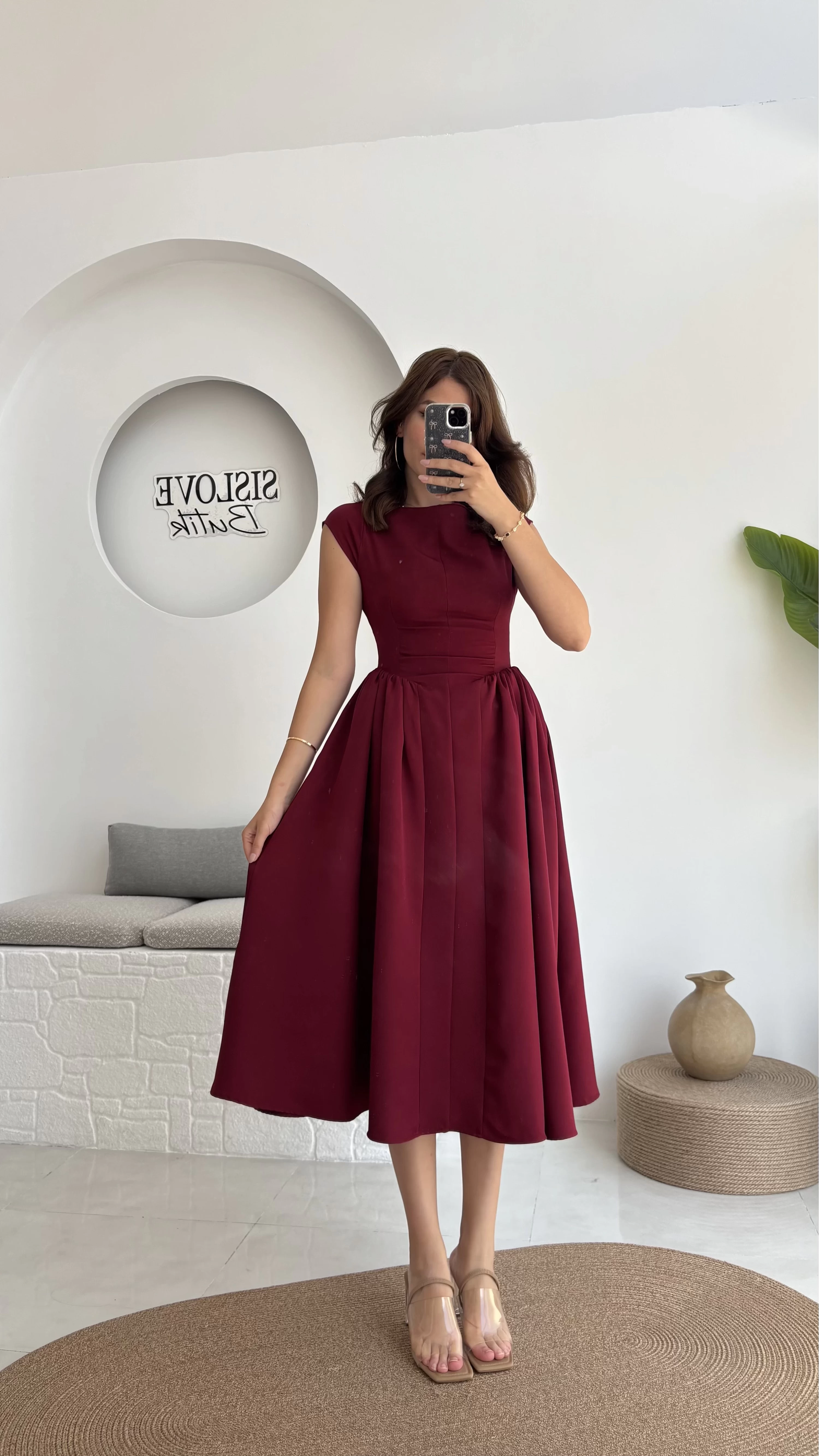 Daphne Elbise - Bordo - 2596