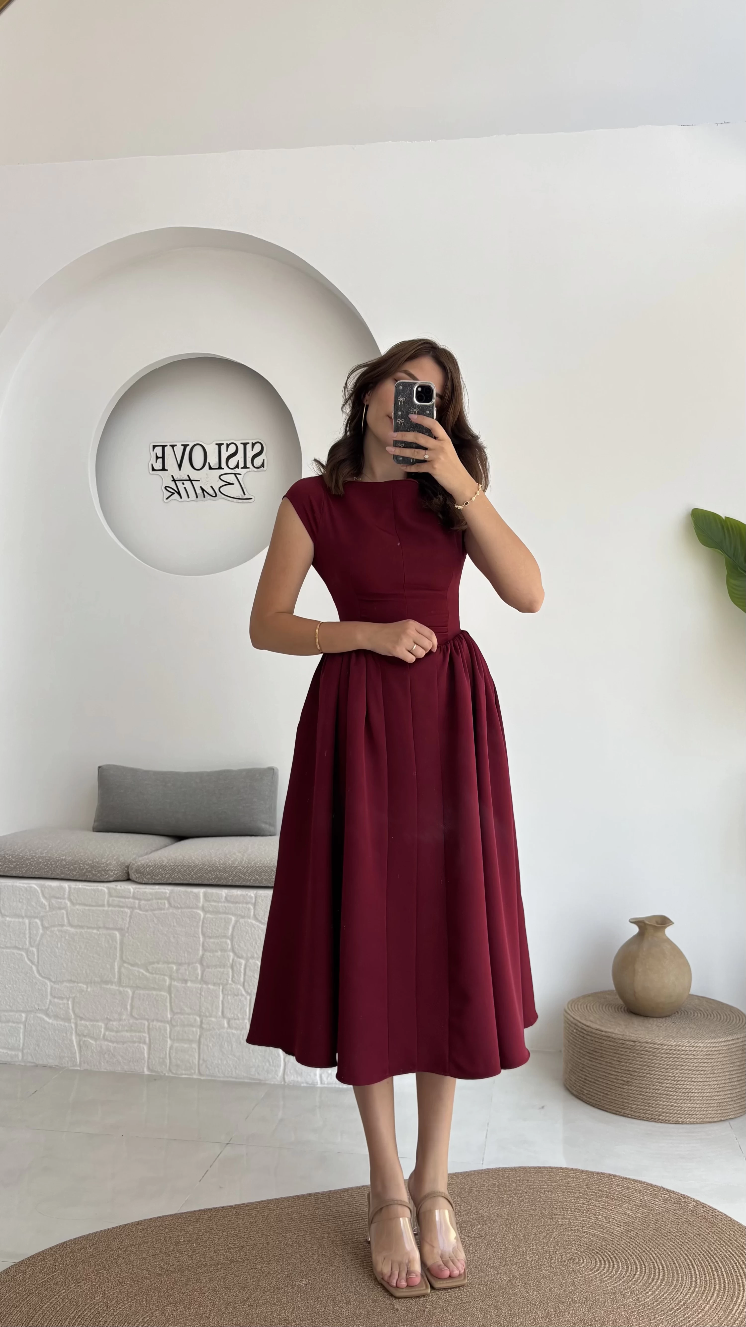 Daphne Elbise - Bordo - 2596