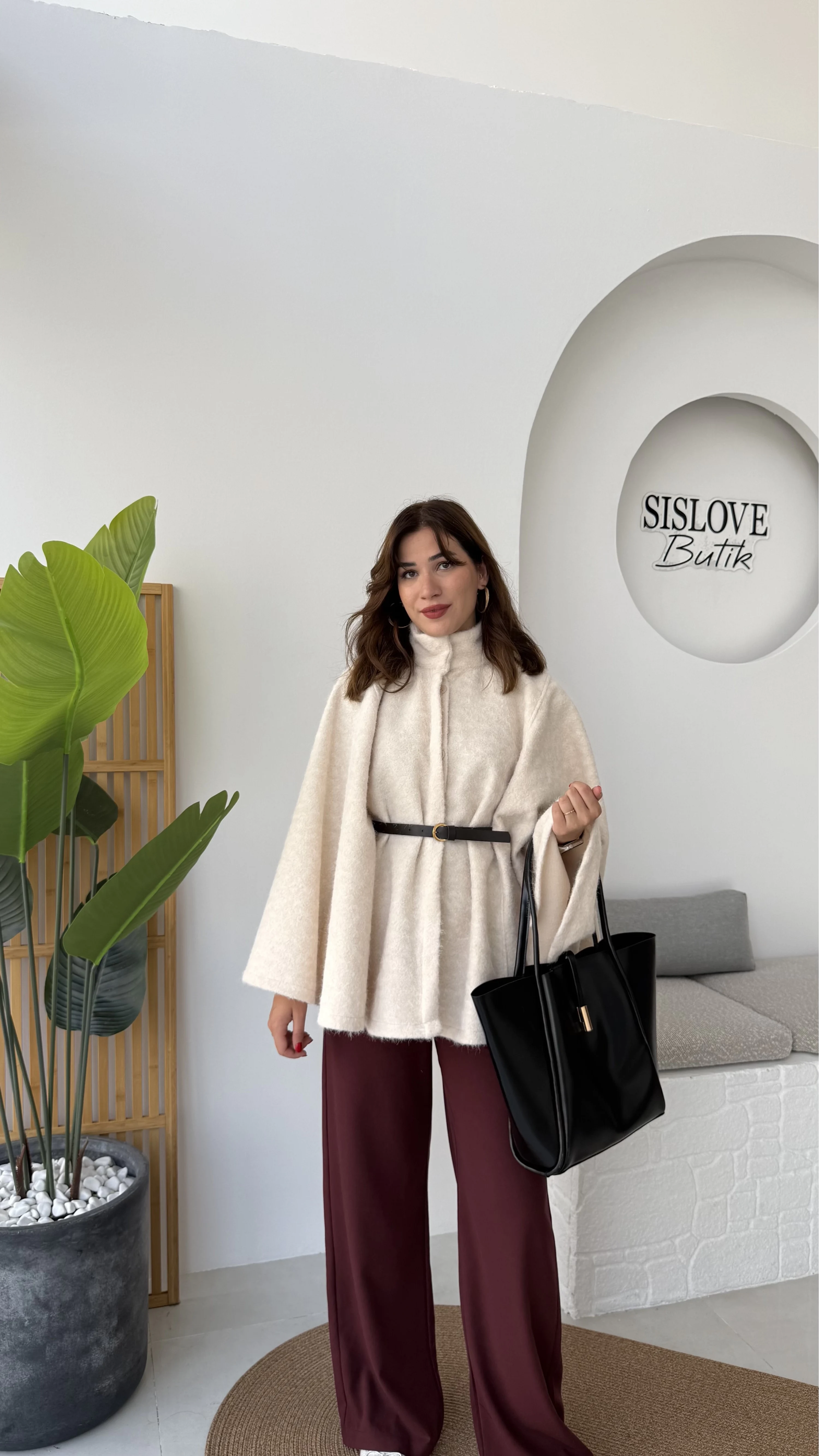 Davina Kaşe Kemer Detay Panço - Bej - Kod: 8014