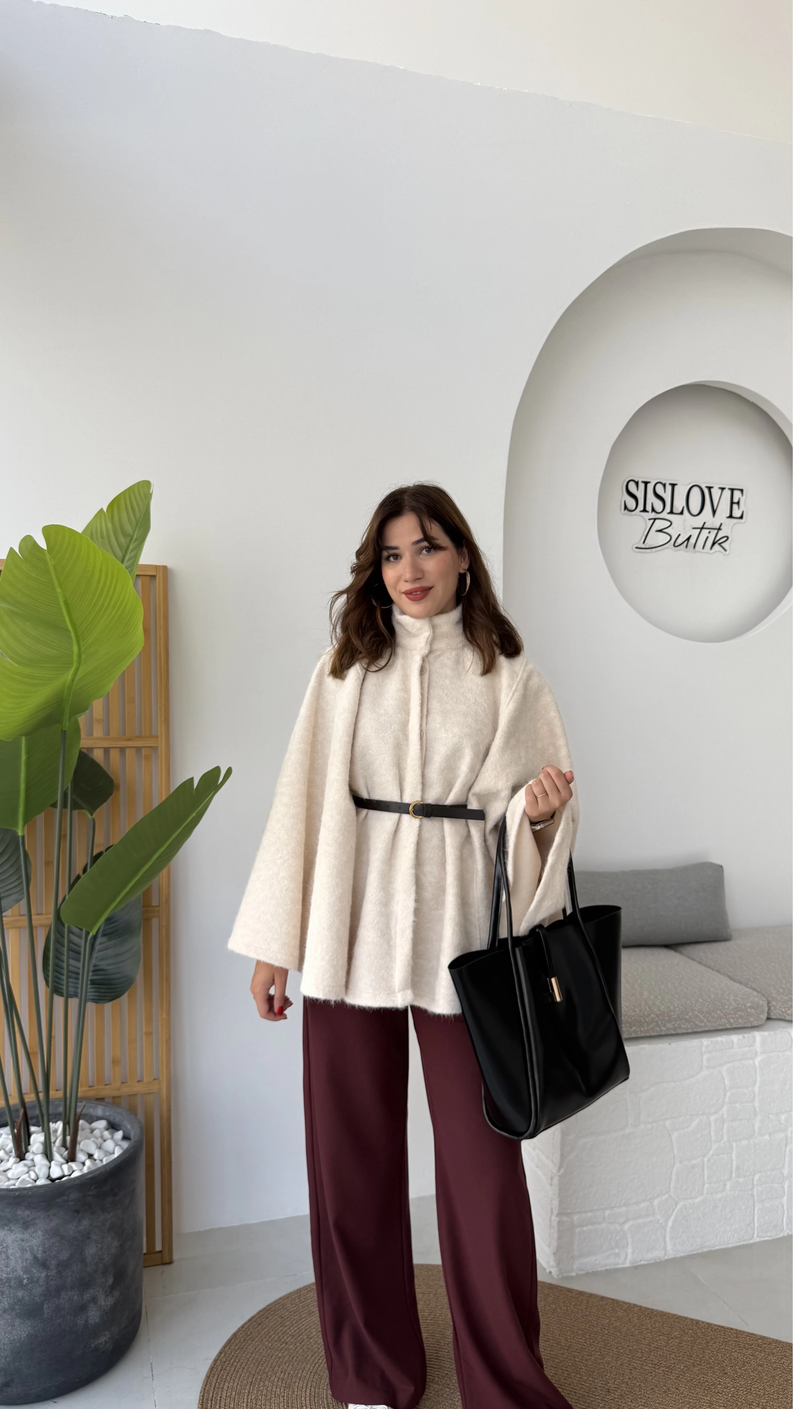 Davina Kaşe Kemer Detay Panço - Bej - Kod: 8014