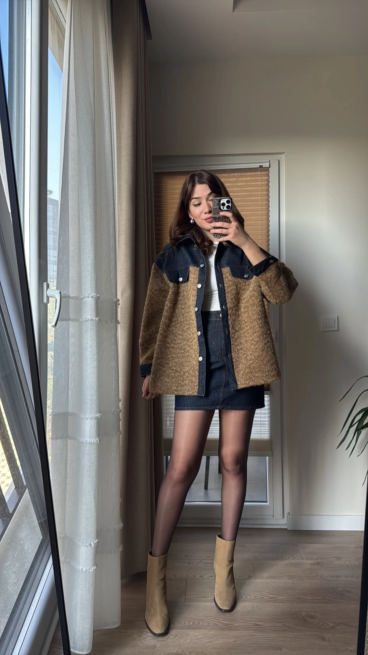 Denim Garneli Buklet Ceket