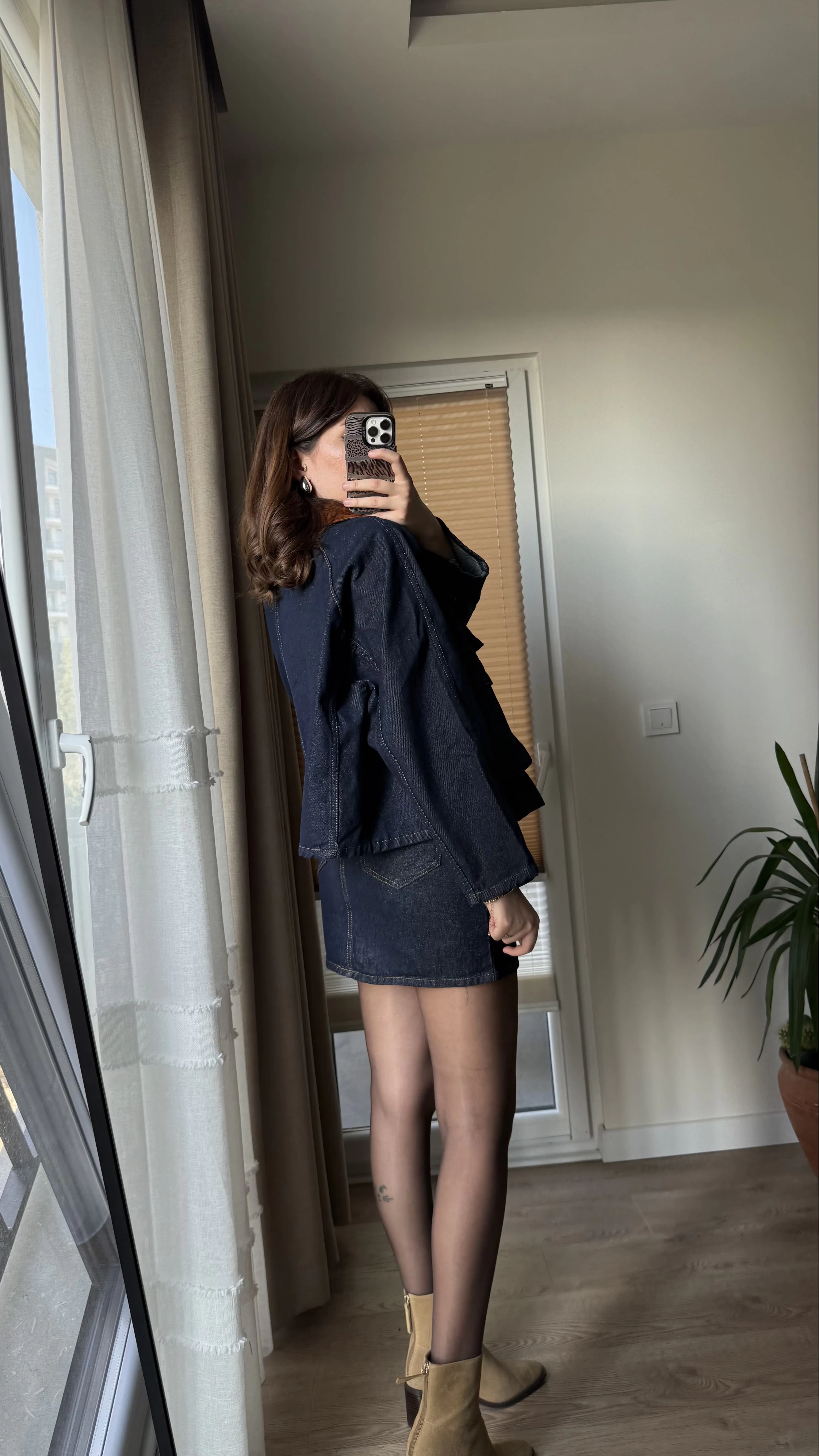Denim Kadife Detay Yaka Kot Ceket
