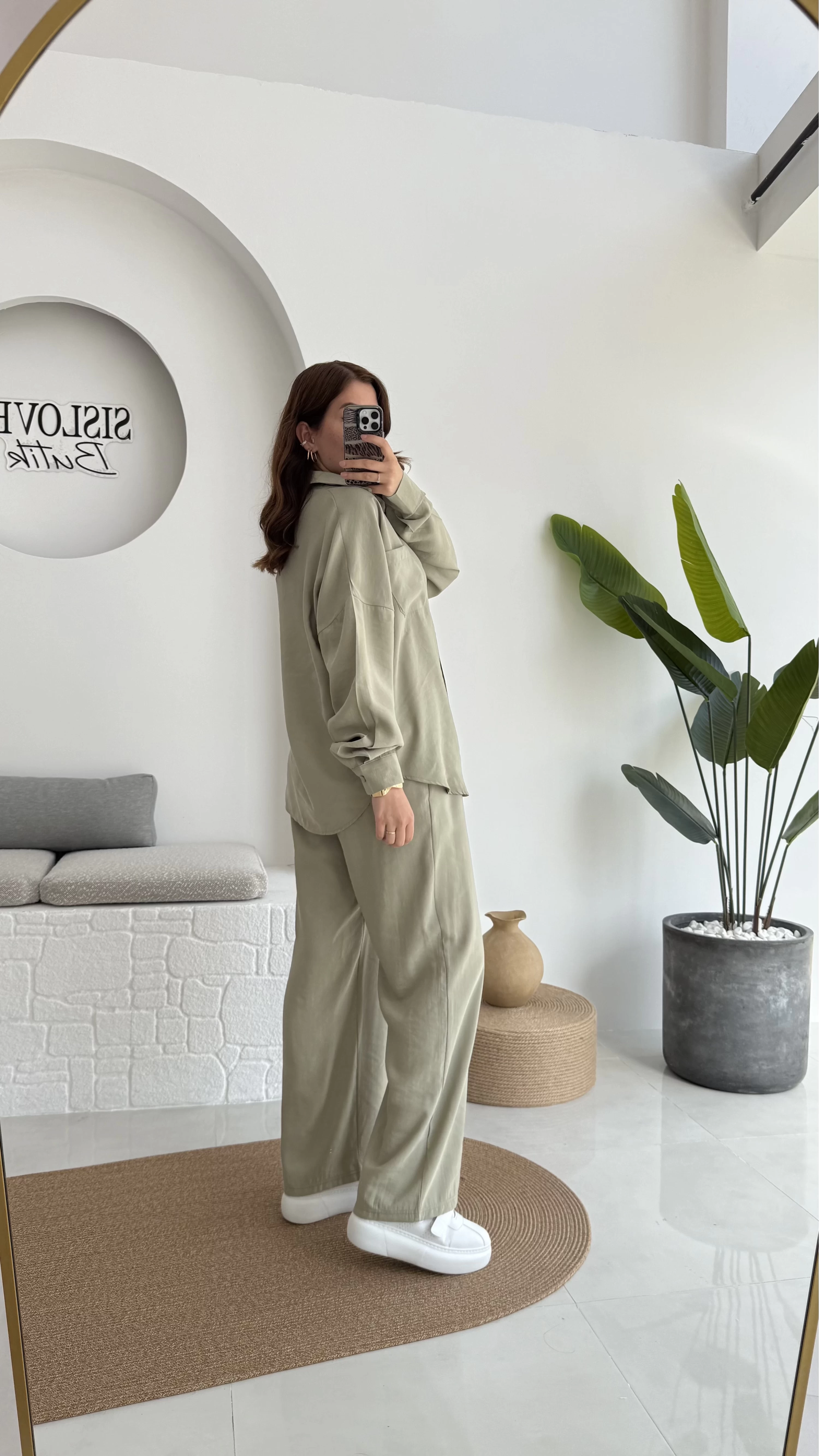 Diva Modal Gömlek Pantolon Takım Haki