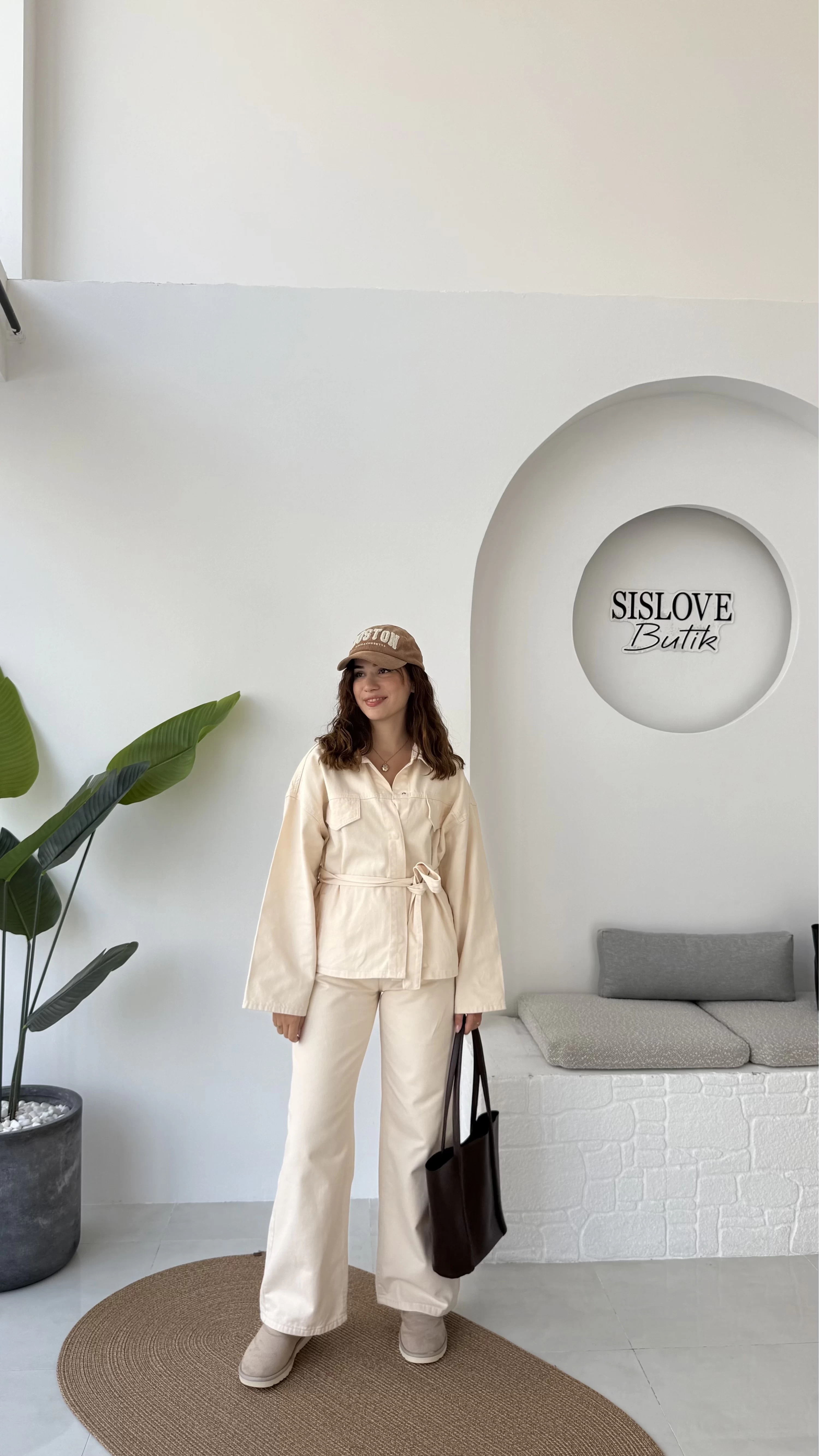 Dixie Premium Kuşaklı Gabardin Takım - Taş