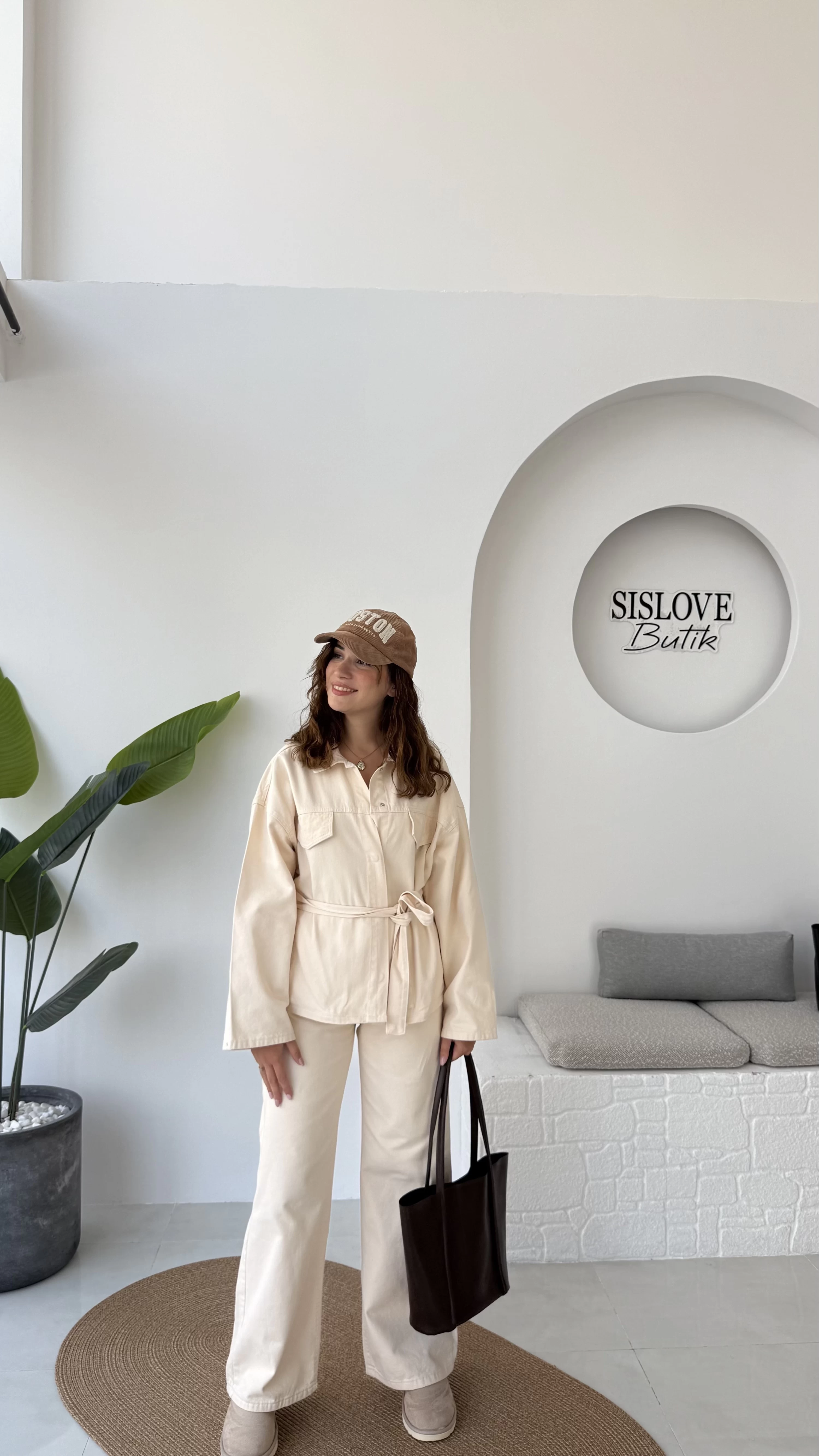 Dixie Premium Kuşaklı Gabardin Takım - Taş