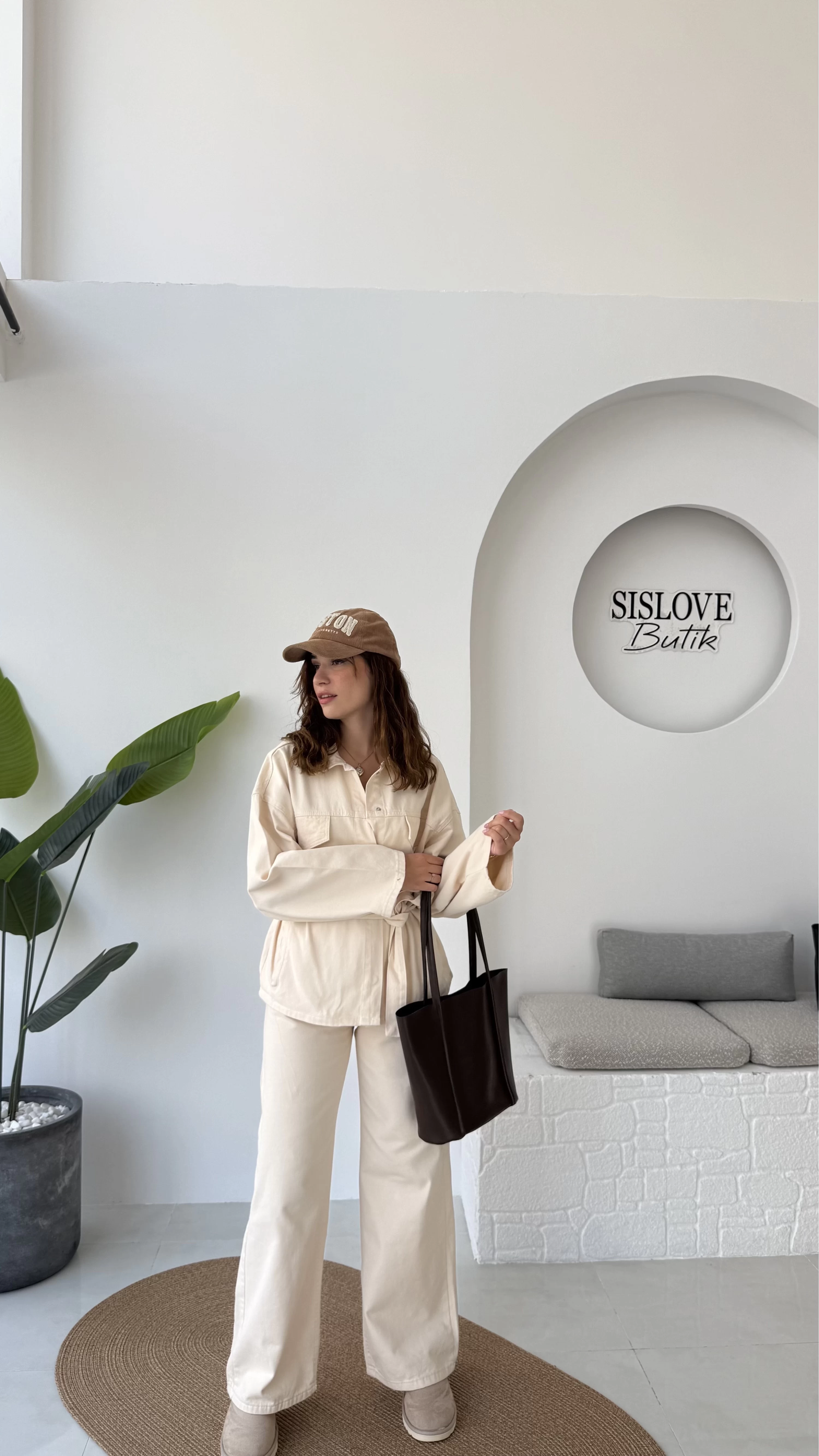 Dixie Premium Kuşaklı Gabardin Takım - Taş