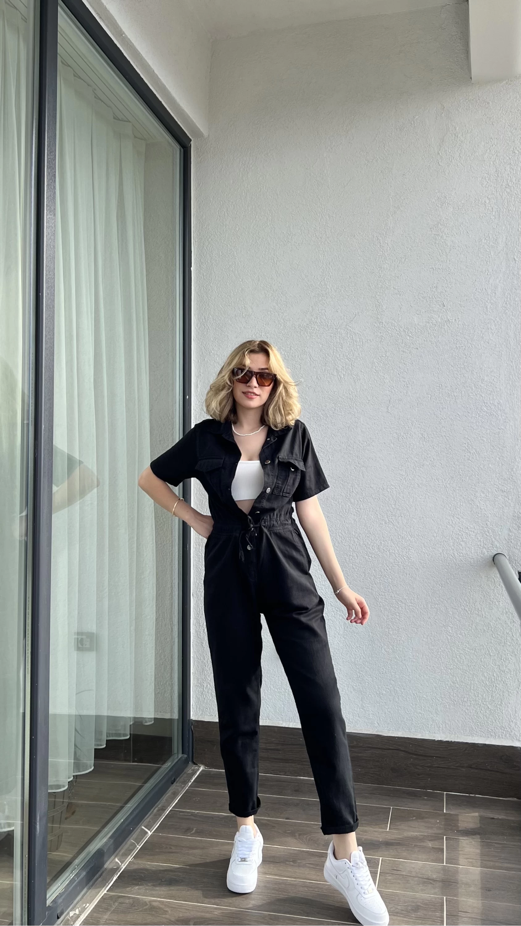 Gabardin Siyah Tulum