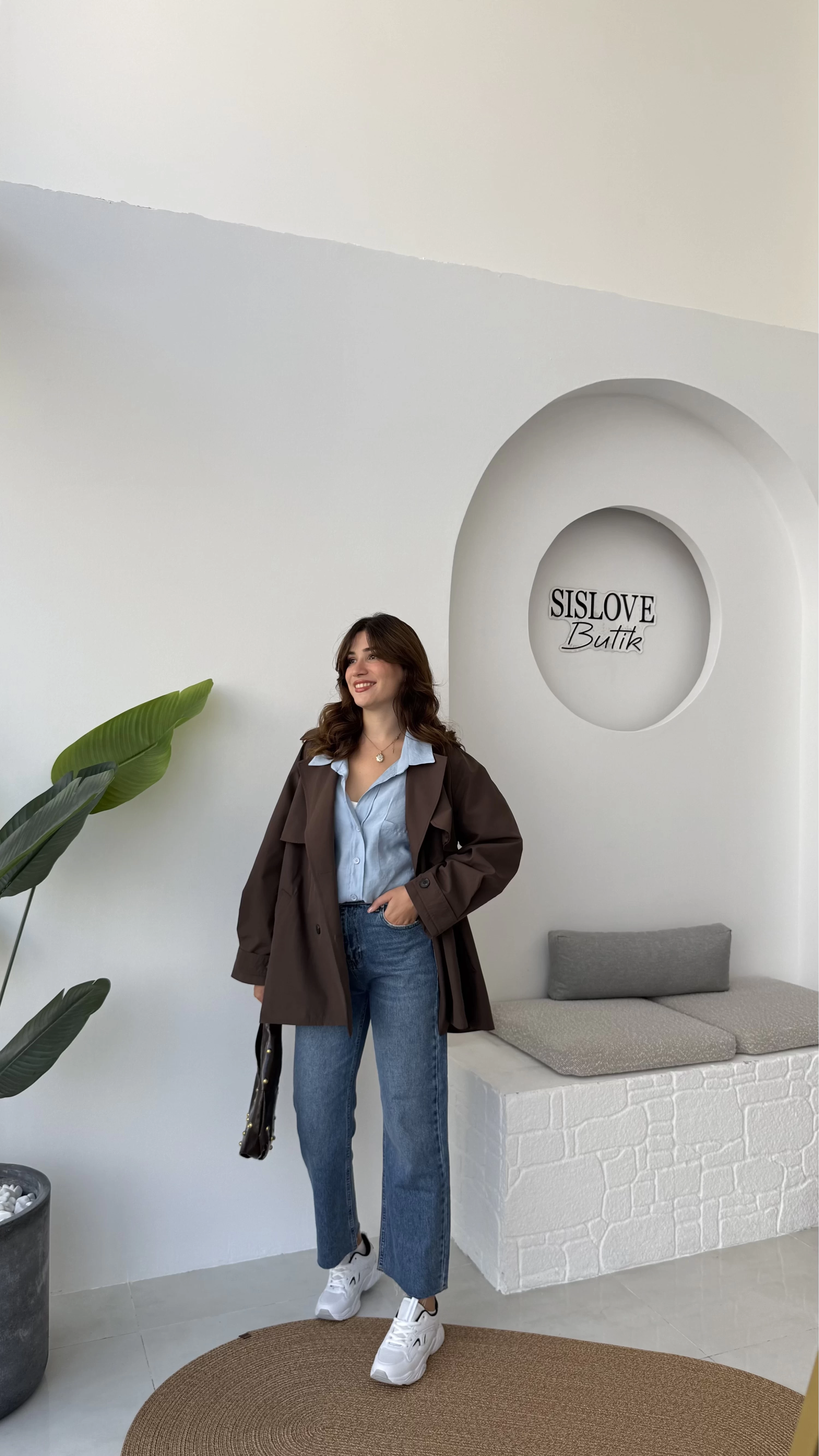 ÖN SİPARİŞ Gemma Kısa Trençkot - Kahve - Kod: 7556