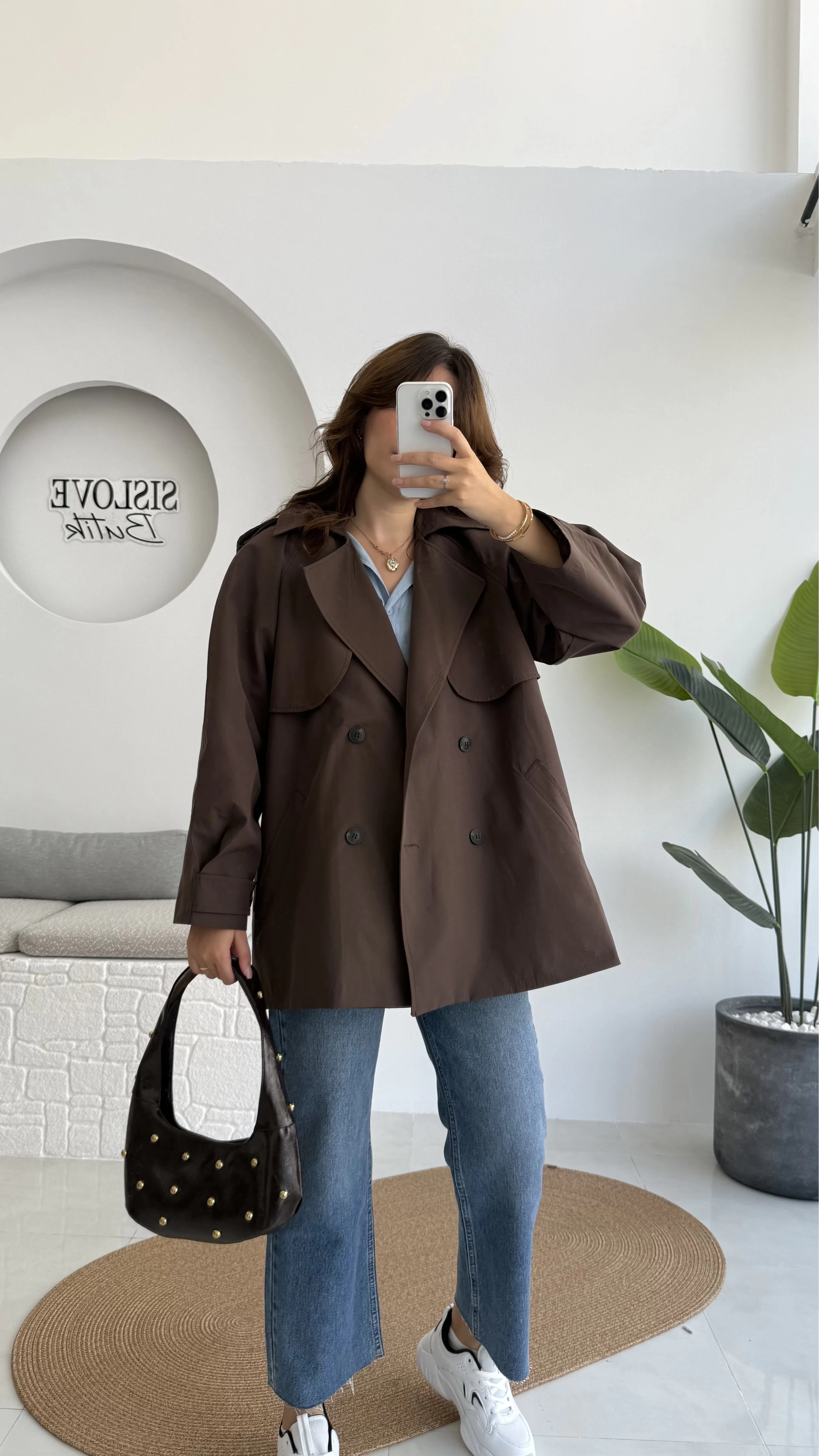 ÖN SİPARİŞ Gemma Kısa Trençkot - Kahve - Kod: 7556