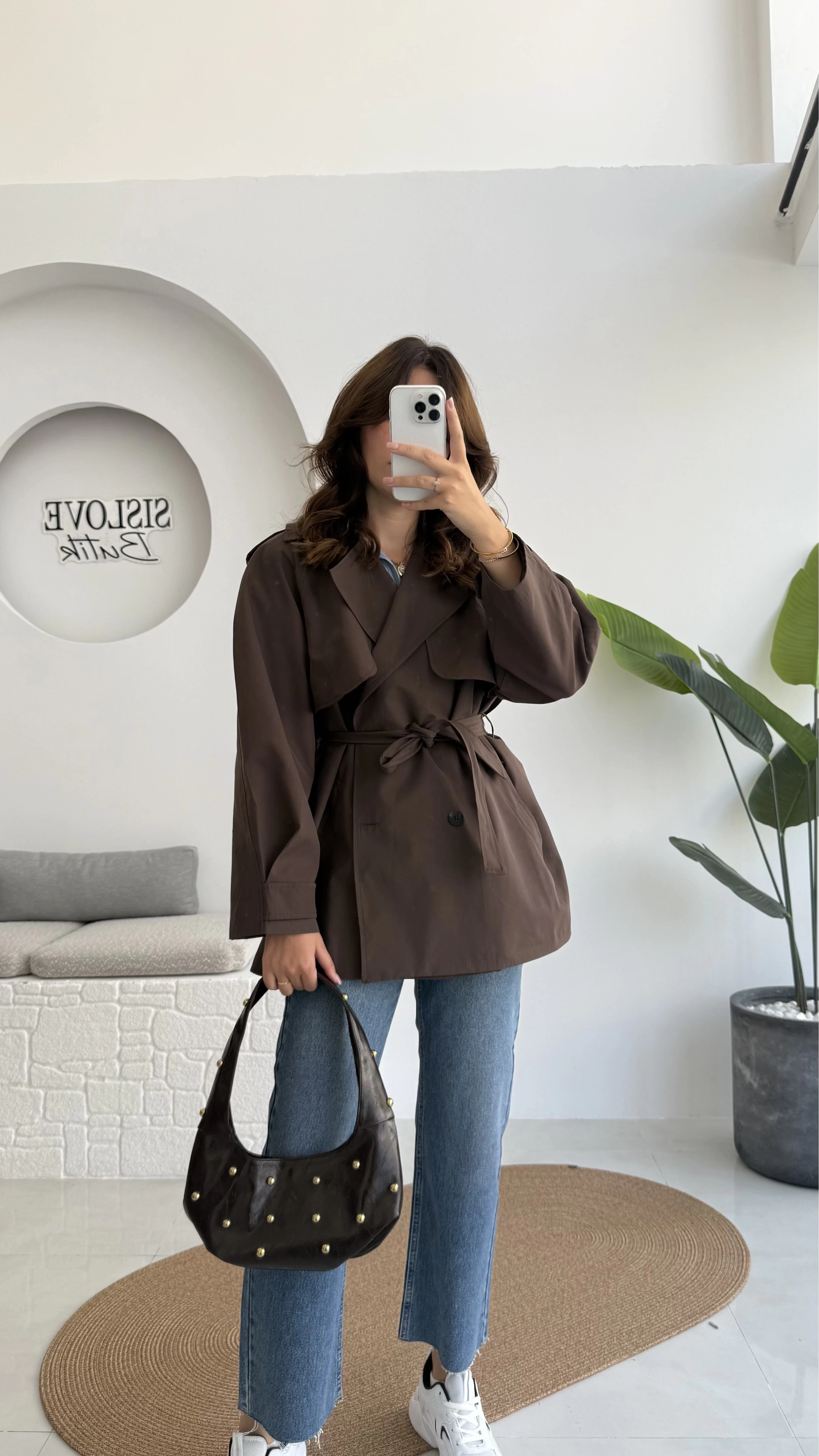 ÖN SİPARİŞ Gemma Kısa Trençkot - Kahve - Kod: 7556