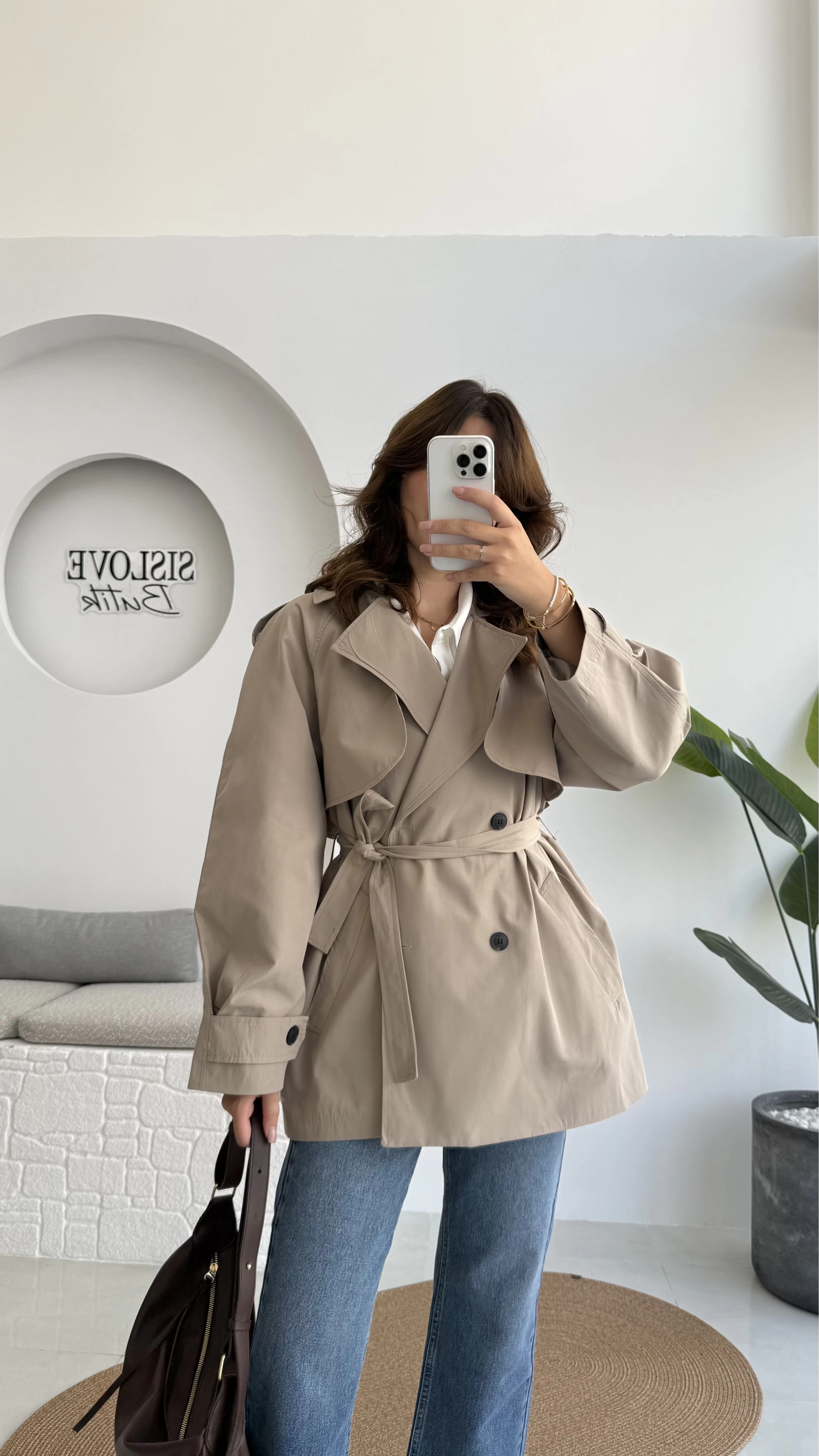ÖN SİPARİŞ Gemma Kısa Trençkot - Vizon - Kod: 7556