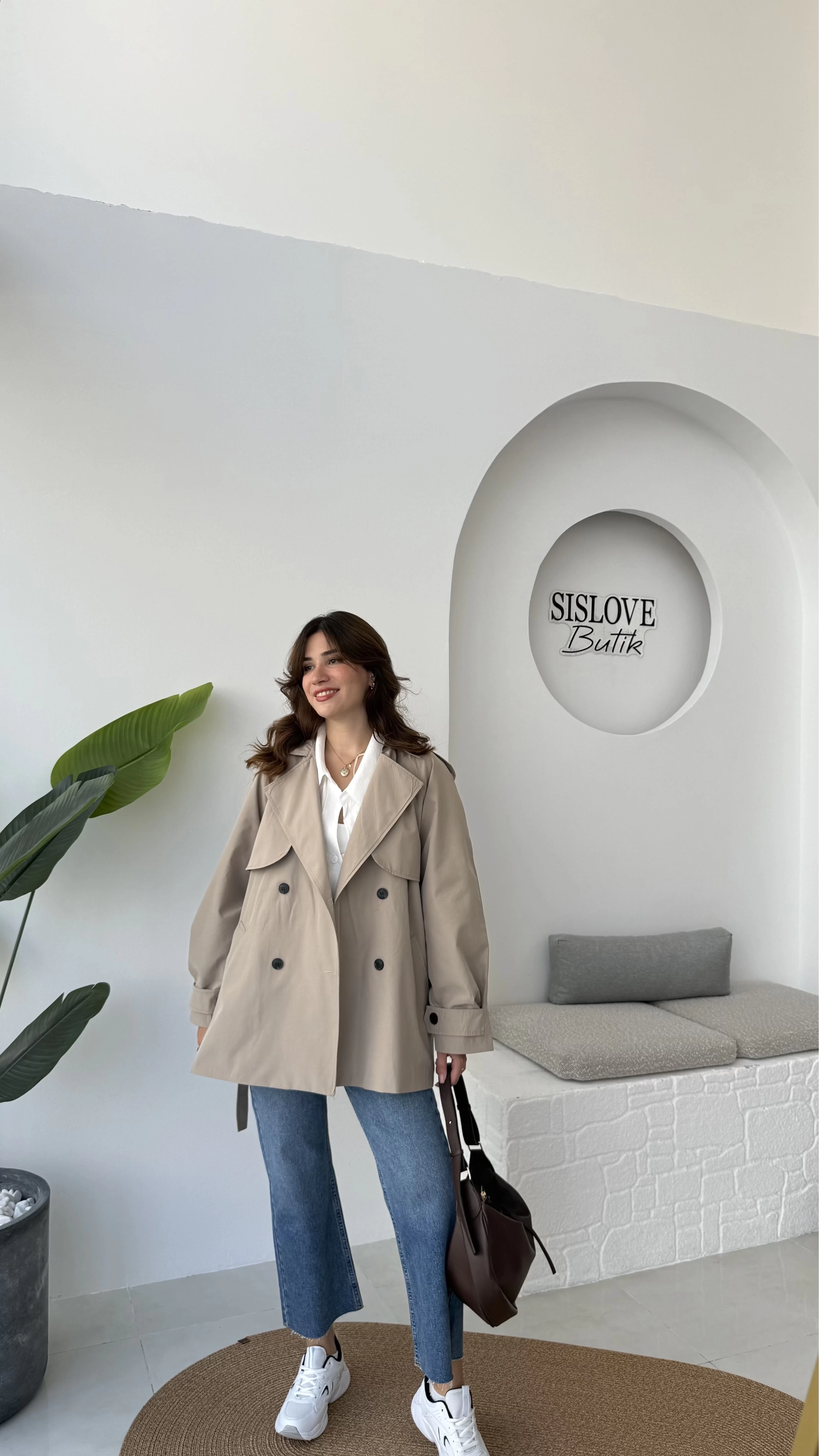 ÖN SİPARİŞ Gemma Kısa Trençkot - Vizon - Kod: 7556