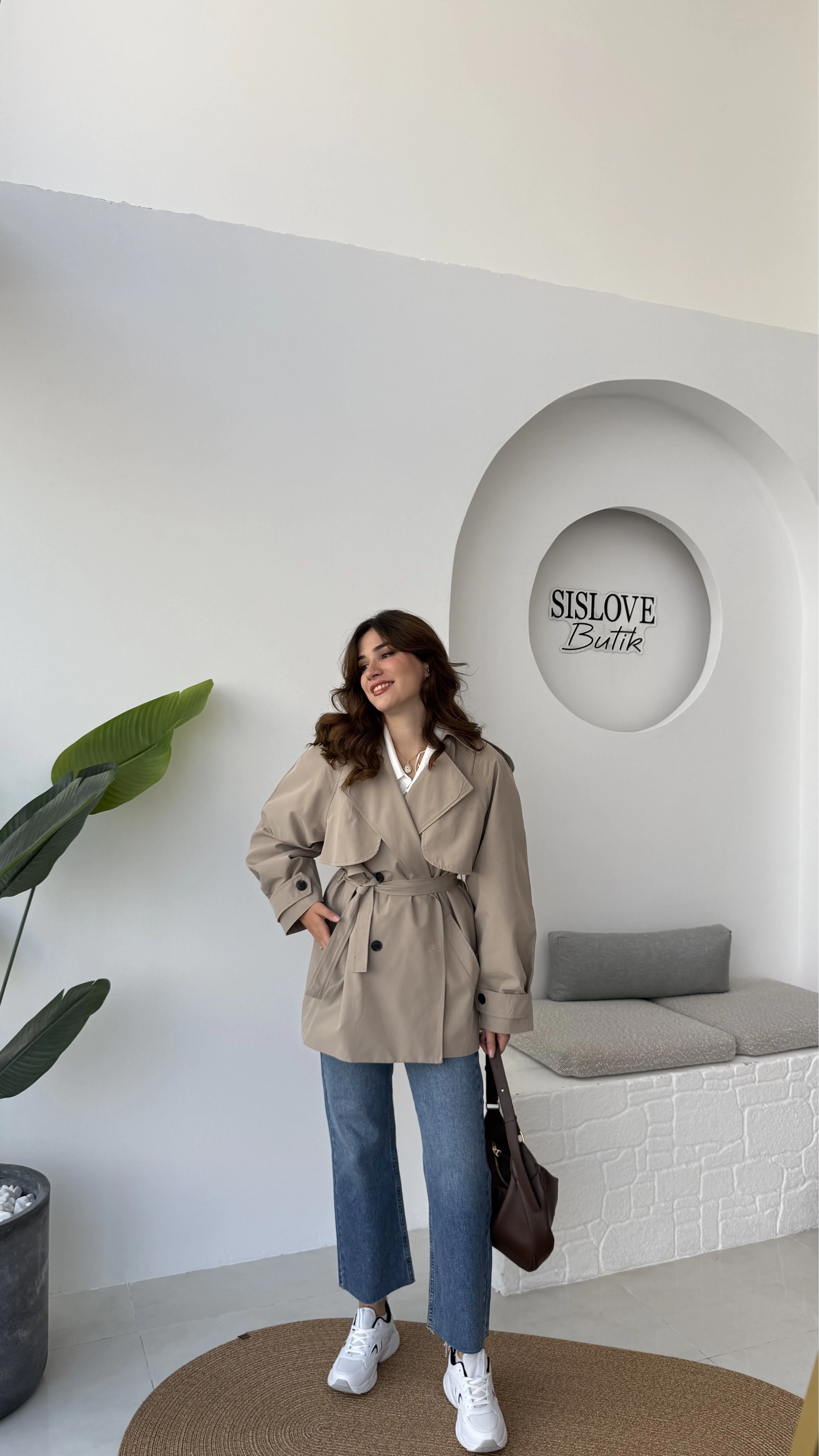 ÖN SİPARİŞ Gemma Kısa Trençkot - Vizon - Kod: 7556