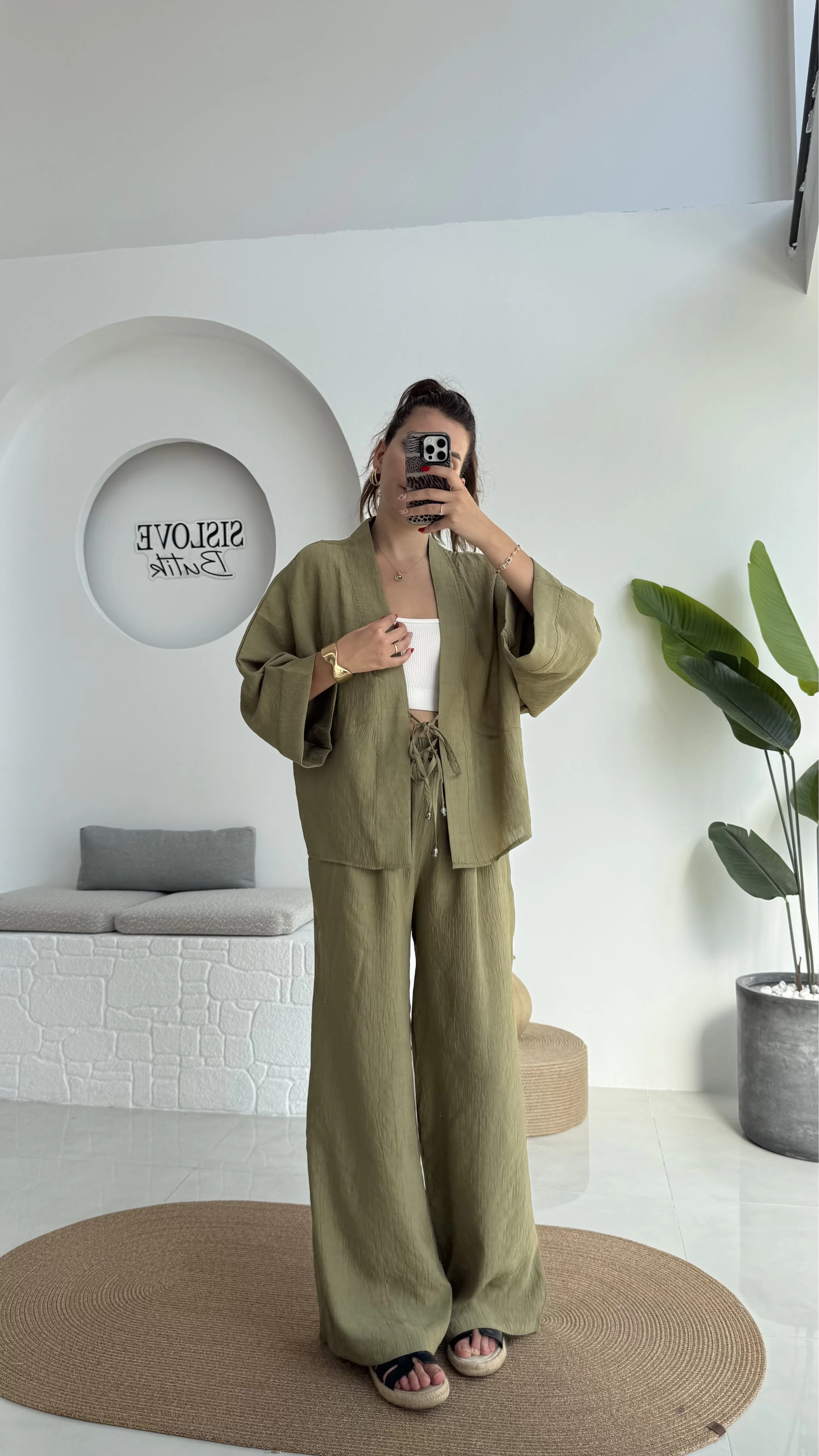Grape Kimono Takım - Haki - 8002