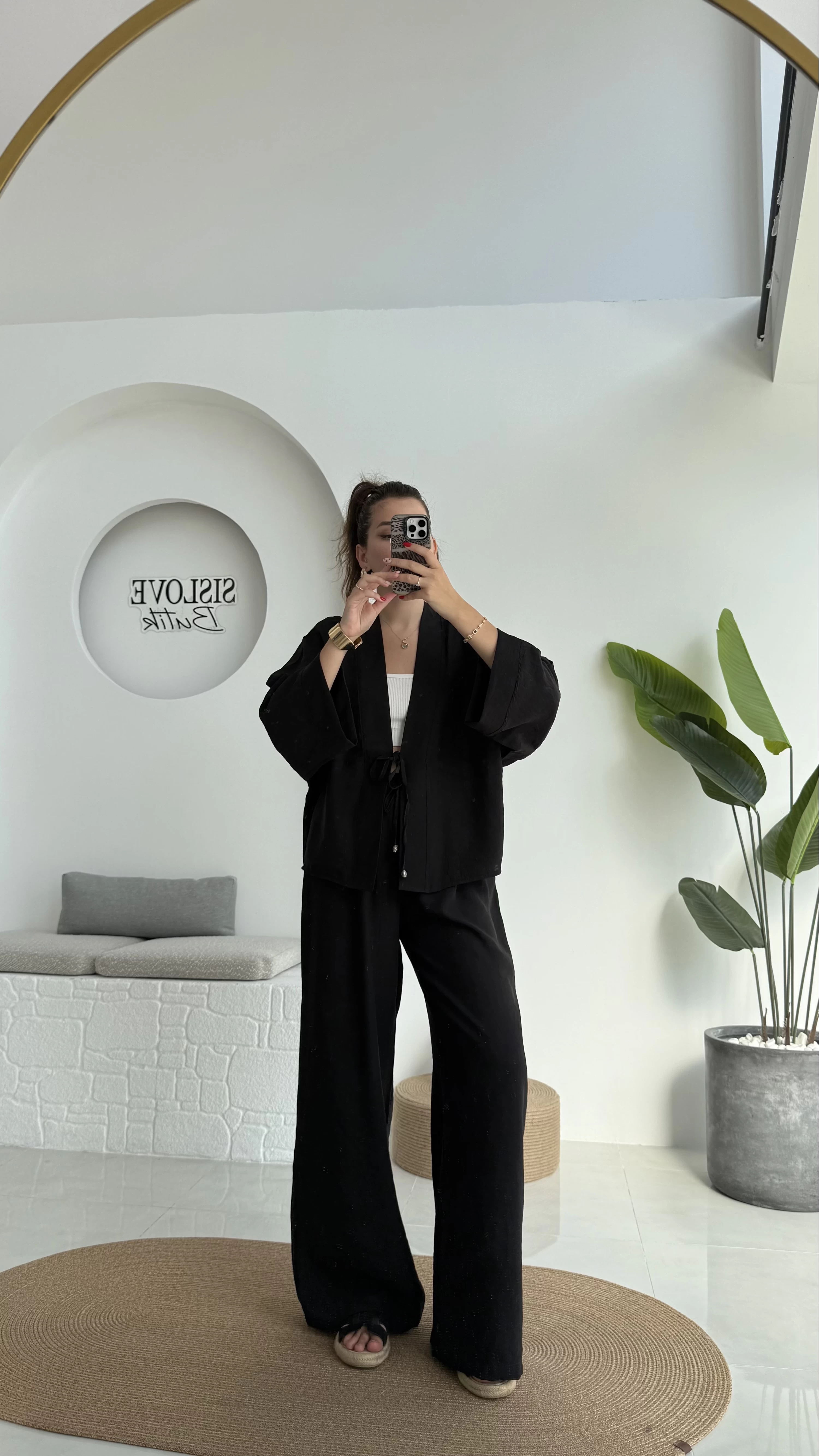 Grape Kimono Takım - Siyah - 8002