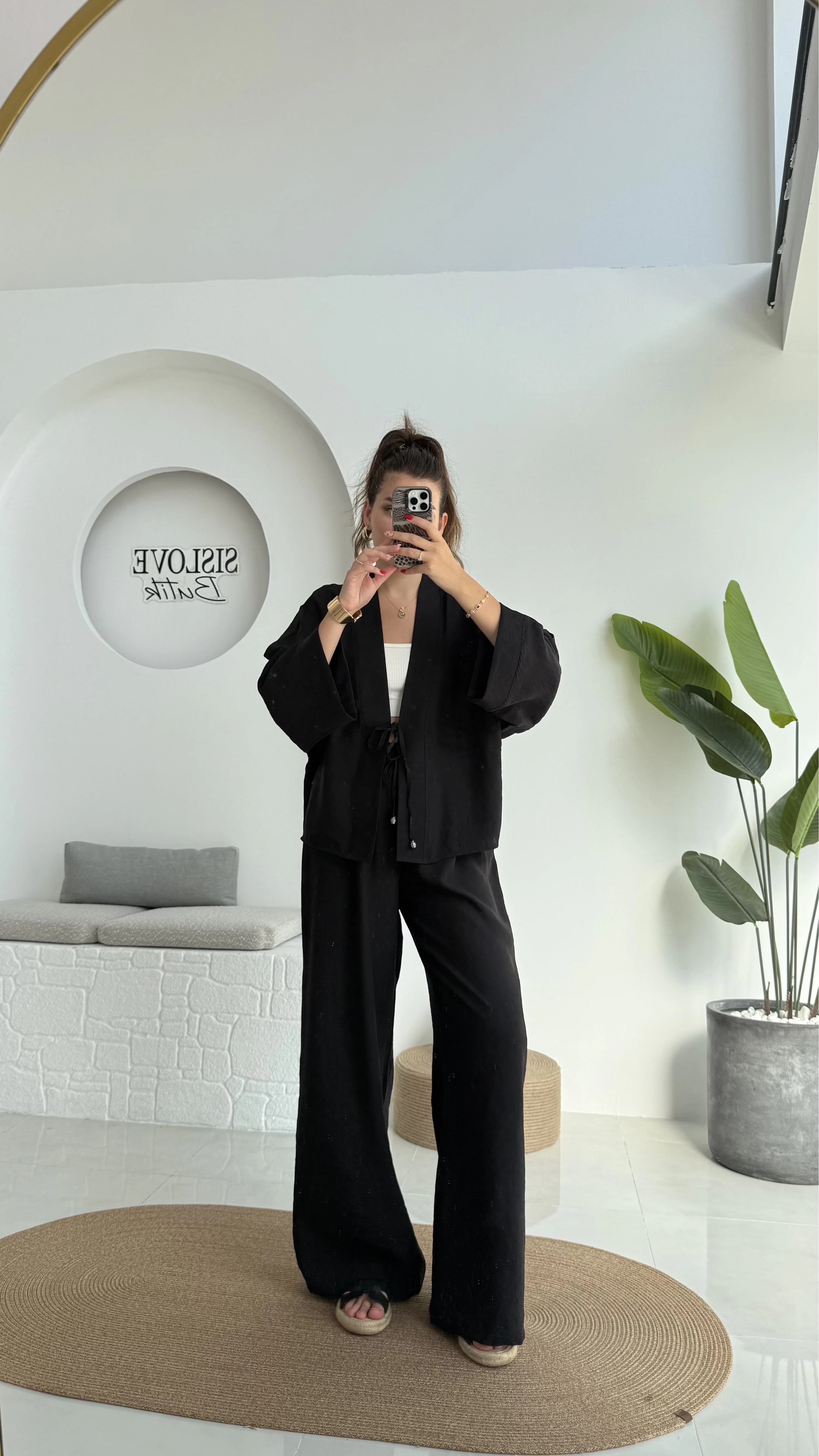 Grape Kimono Takım - Siyah - 8002
