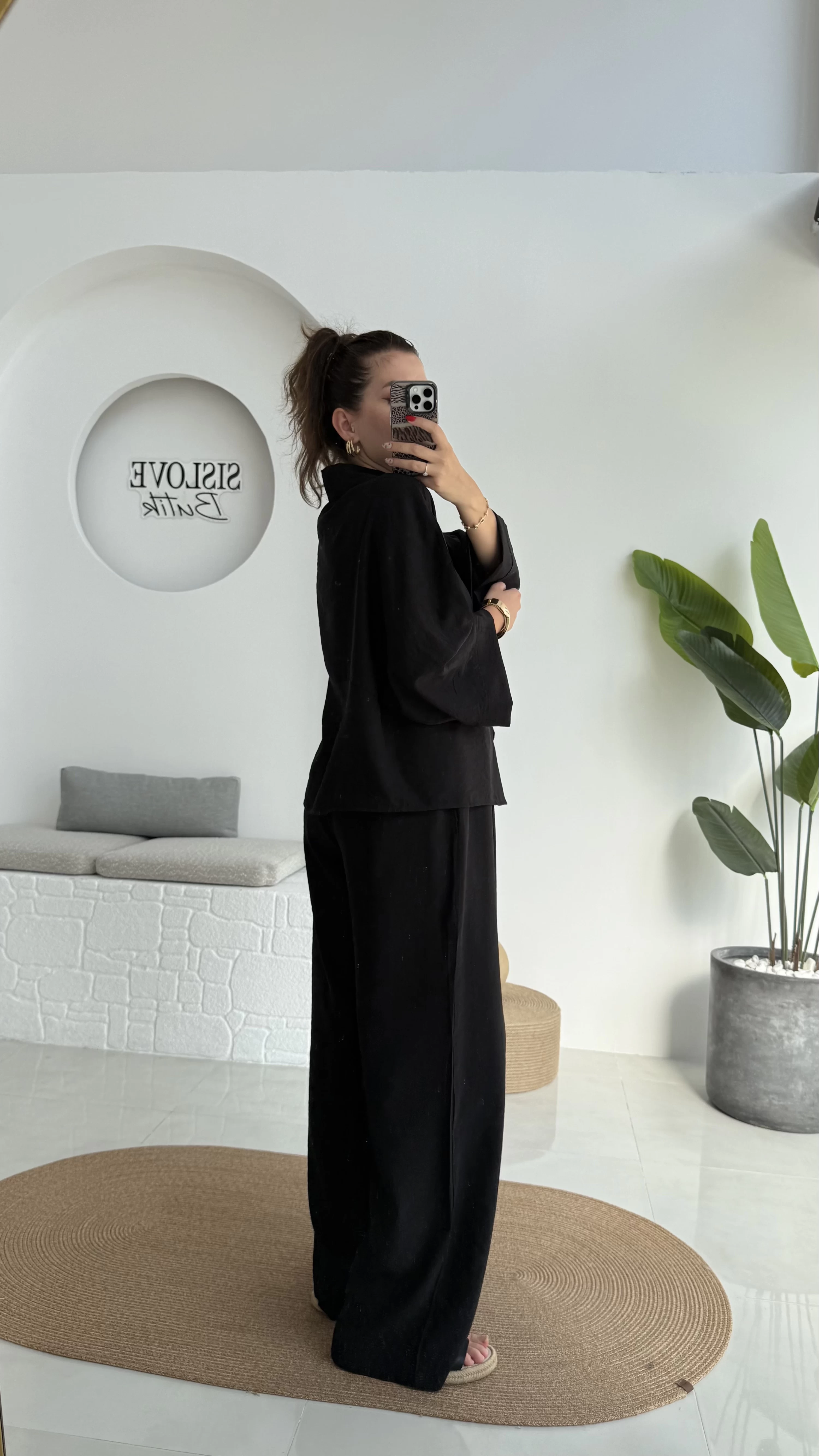 Grape Kimono Takım - Siyah - 8002